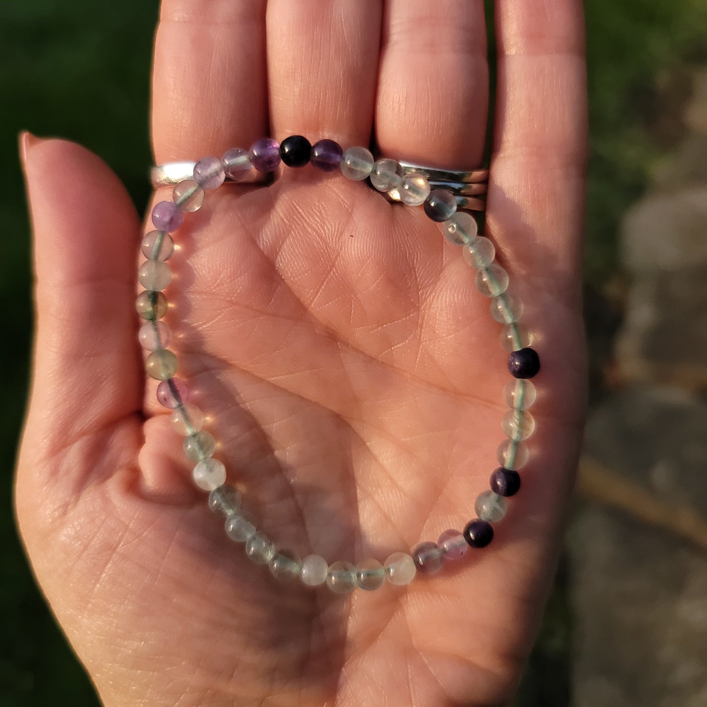 Fluorite Bracelet - 4mm Beads - Energy, Focus, Clarity