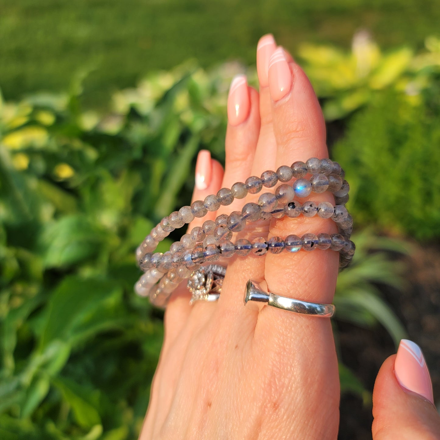 Labradorite Bracelet - 4mm Beads - Protection, transformation, mental clarity