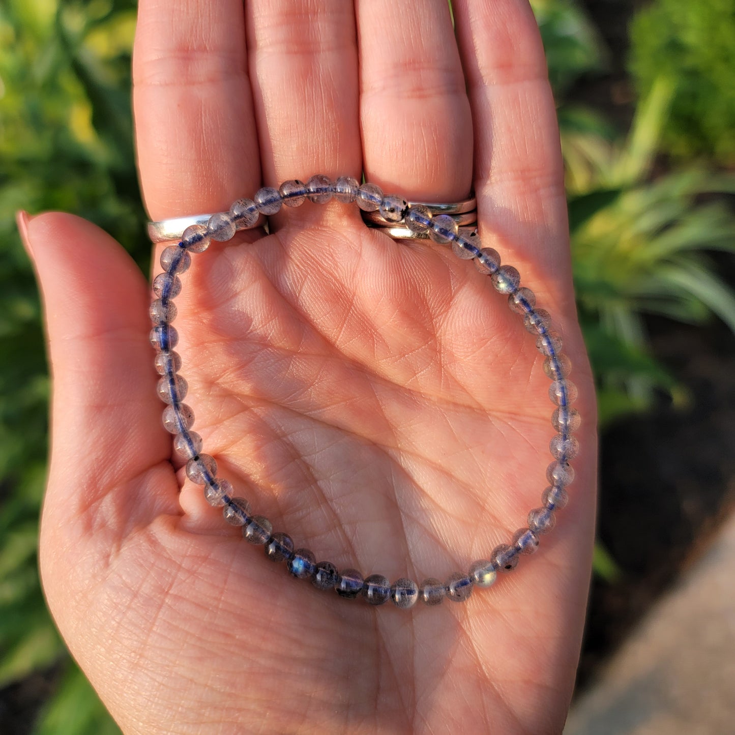 Labradorite Bracelet - 4mm Beads - Protection, transformation, mental clarity