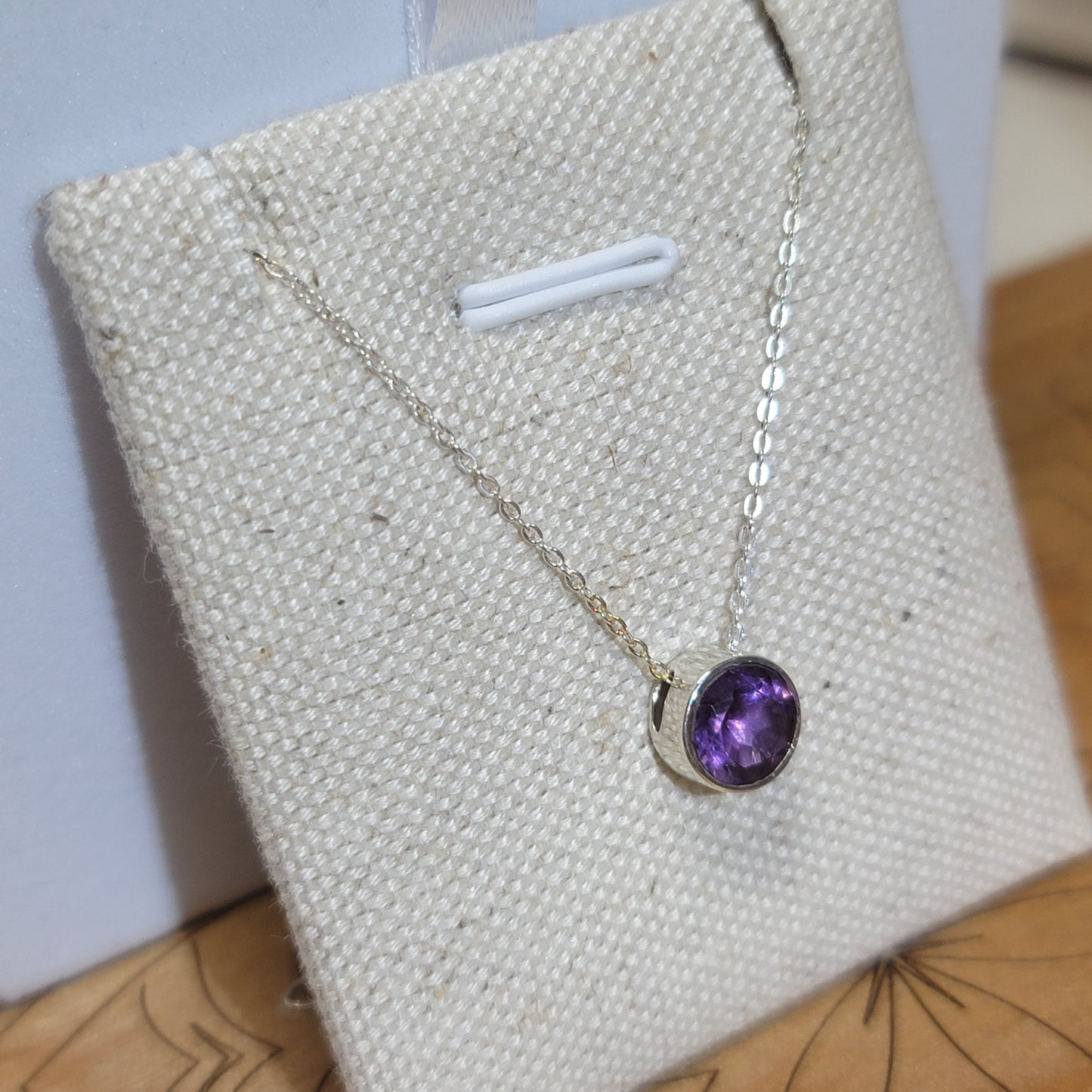 Amethyst Faceted Necklace | Sterling Silver Chain