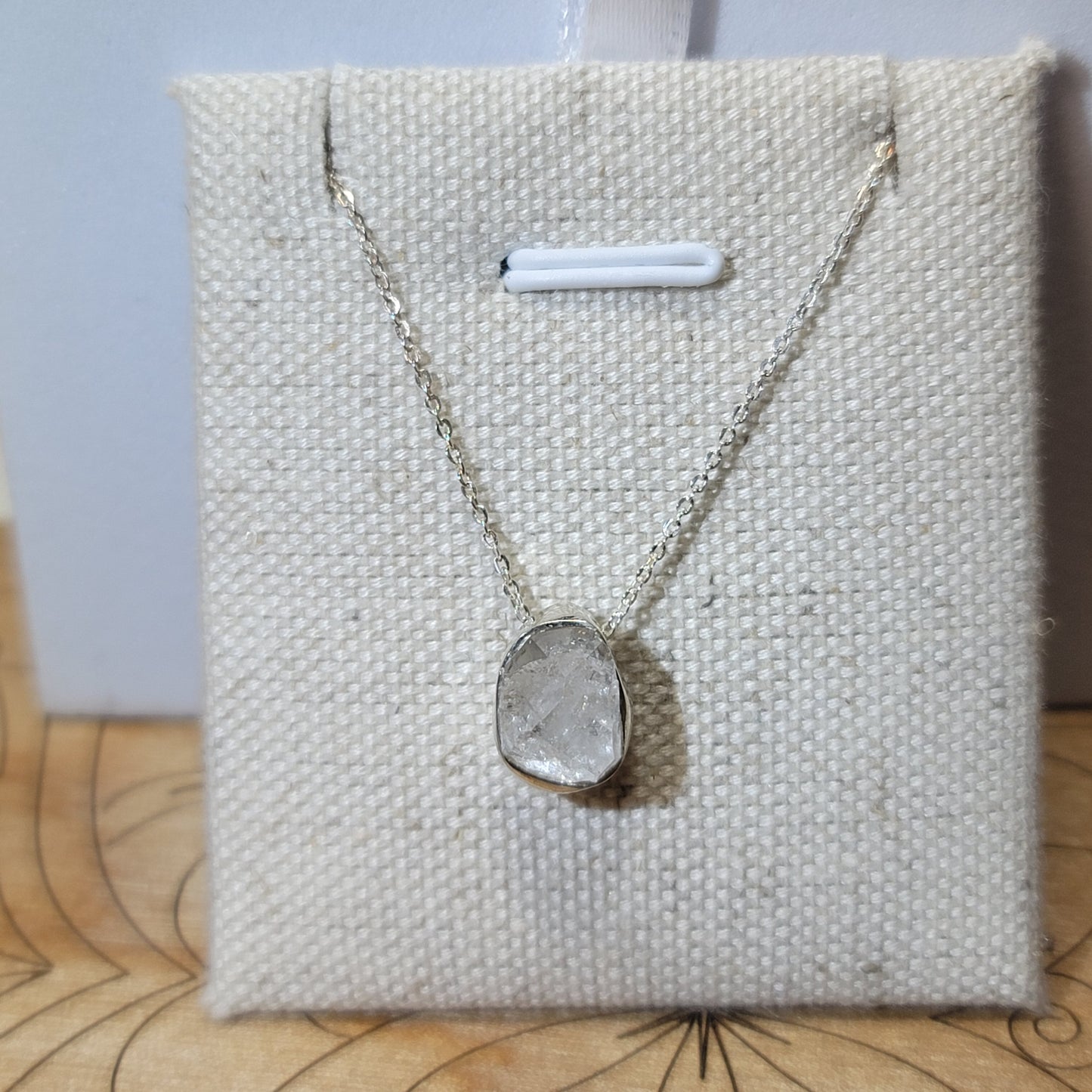 Herkimer Diamond Quartz Pendant | .925 Sterling Silver Chain