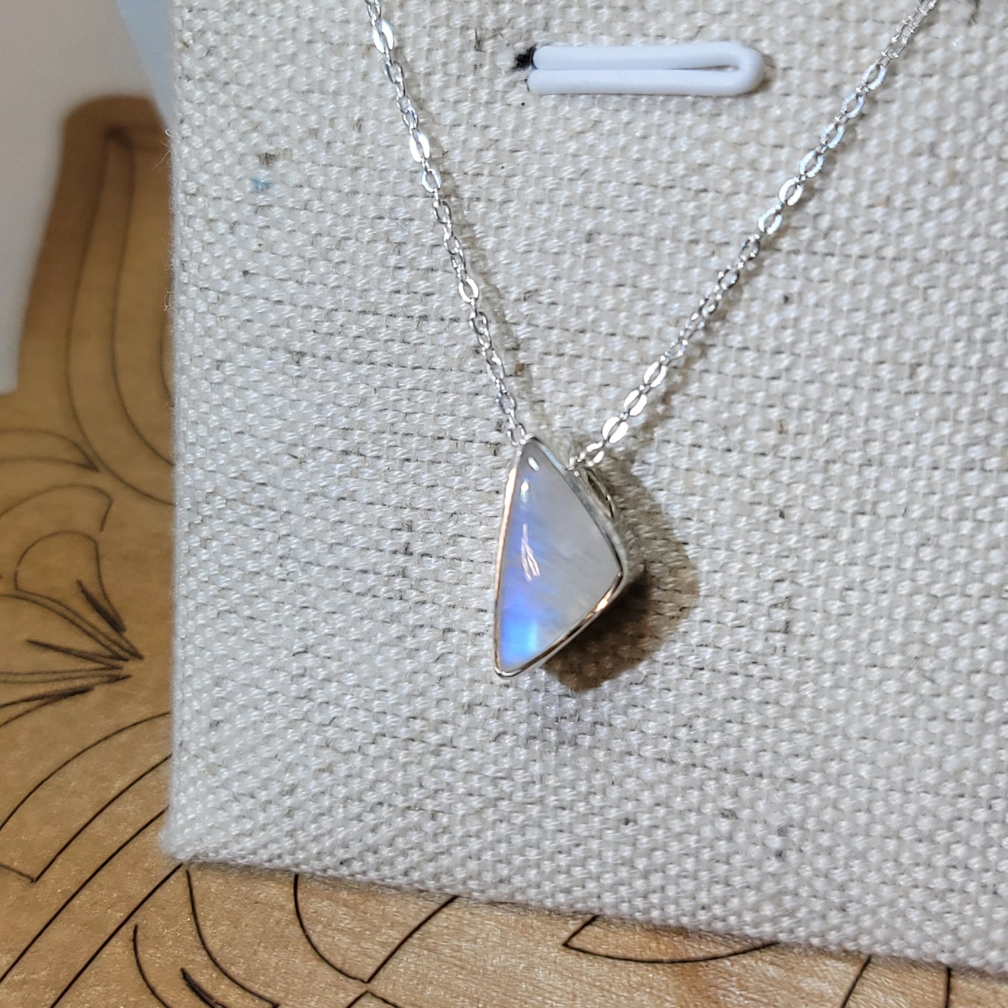 Moonstone Polished Pendant 001 | .925 Sterling Silver Chain