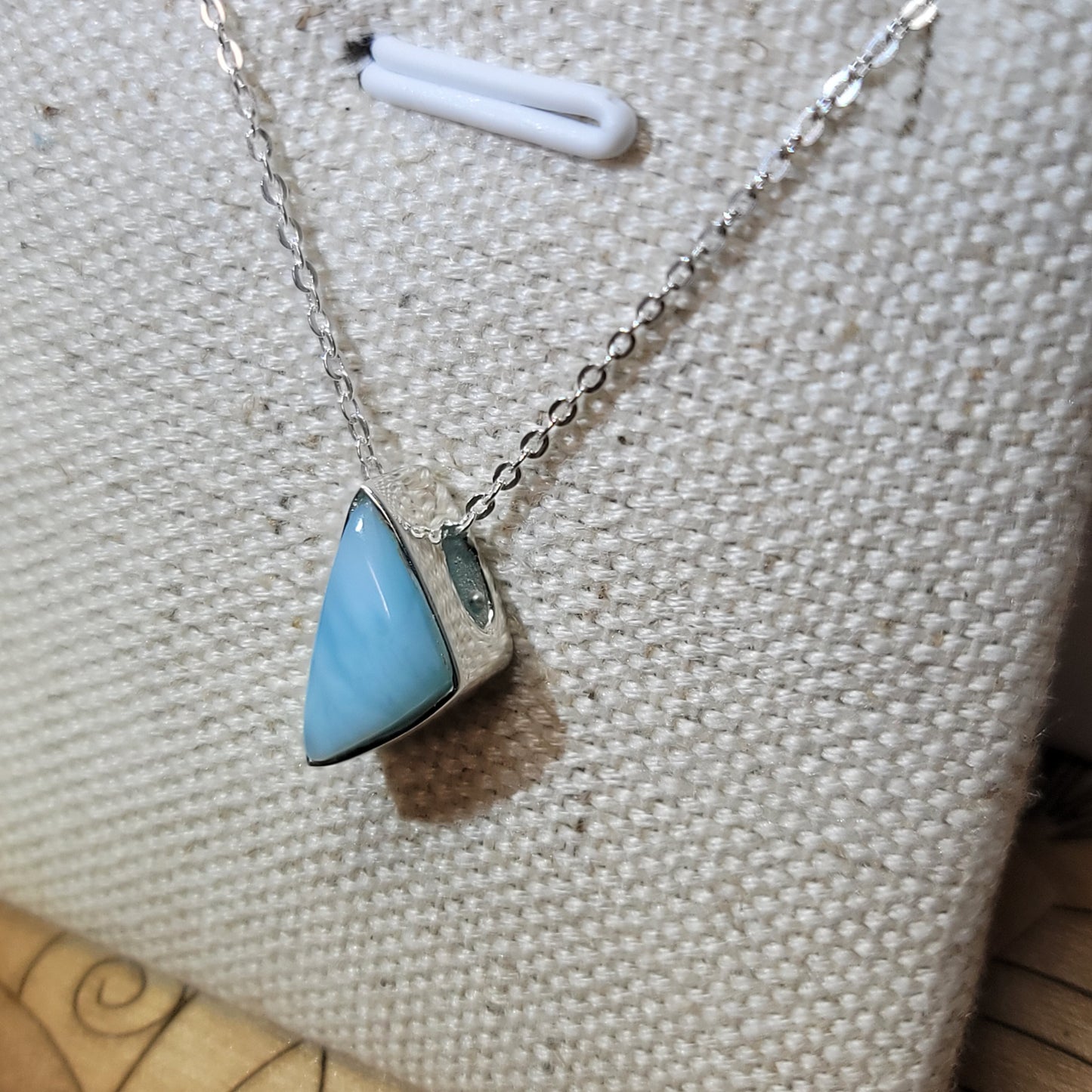 Larimar Polished Pendant 001 | .925 Sterling Silver Chain