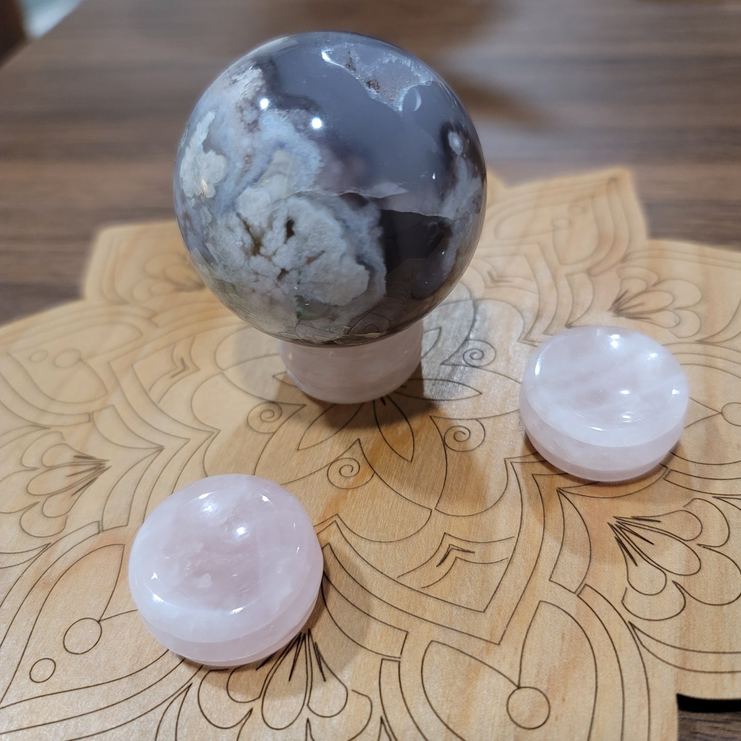 Rose Quartz Crystal Sphere Stand/Holder