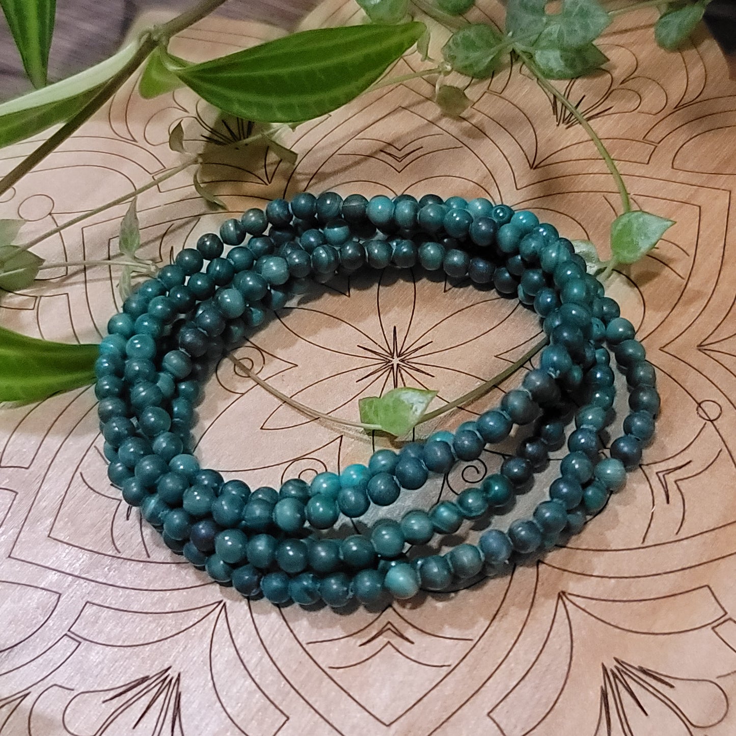 Malachite Bracelet - 4mm Beads - protection, emotional healing, transformation