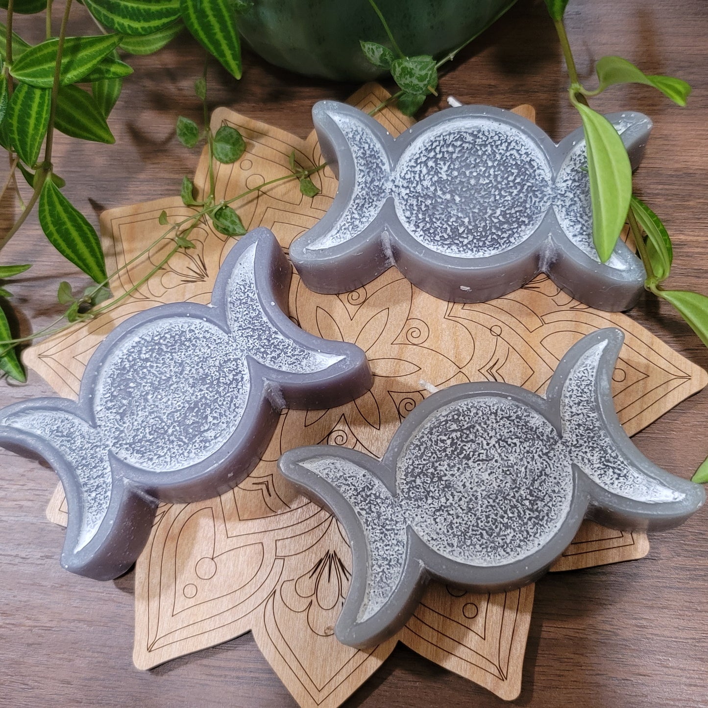 Triple Moon Phase Candle | Altar piece