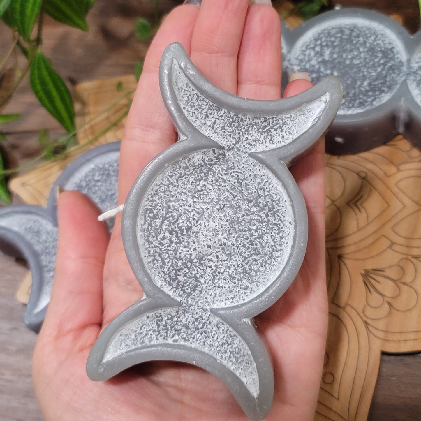 Triple Moon Phase Candle | Altar piece