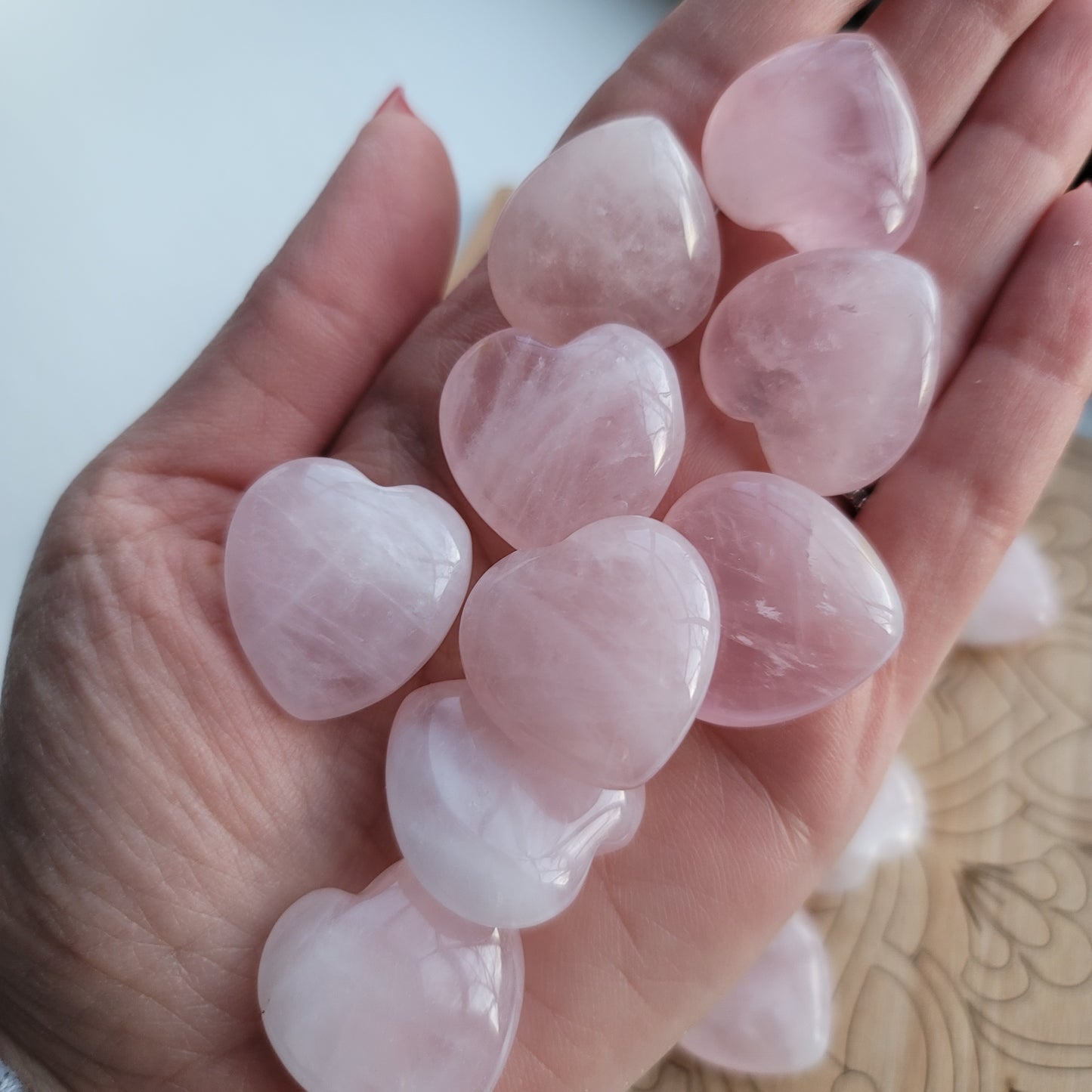 Rose Quartz Mini Heart || unconditional love, soothing, inner healing