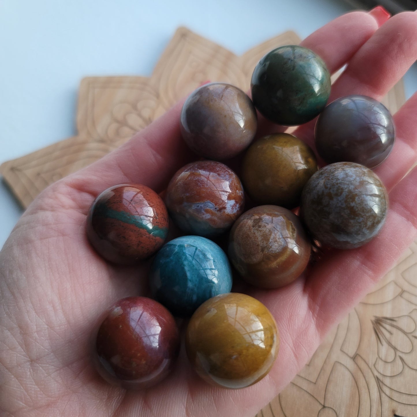 Ocean (Orbicular) Jasper Mini Sphere || tranquility, well-being, joy