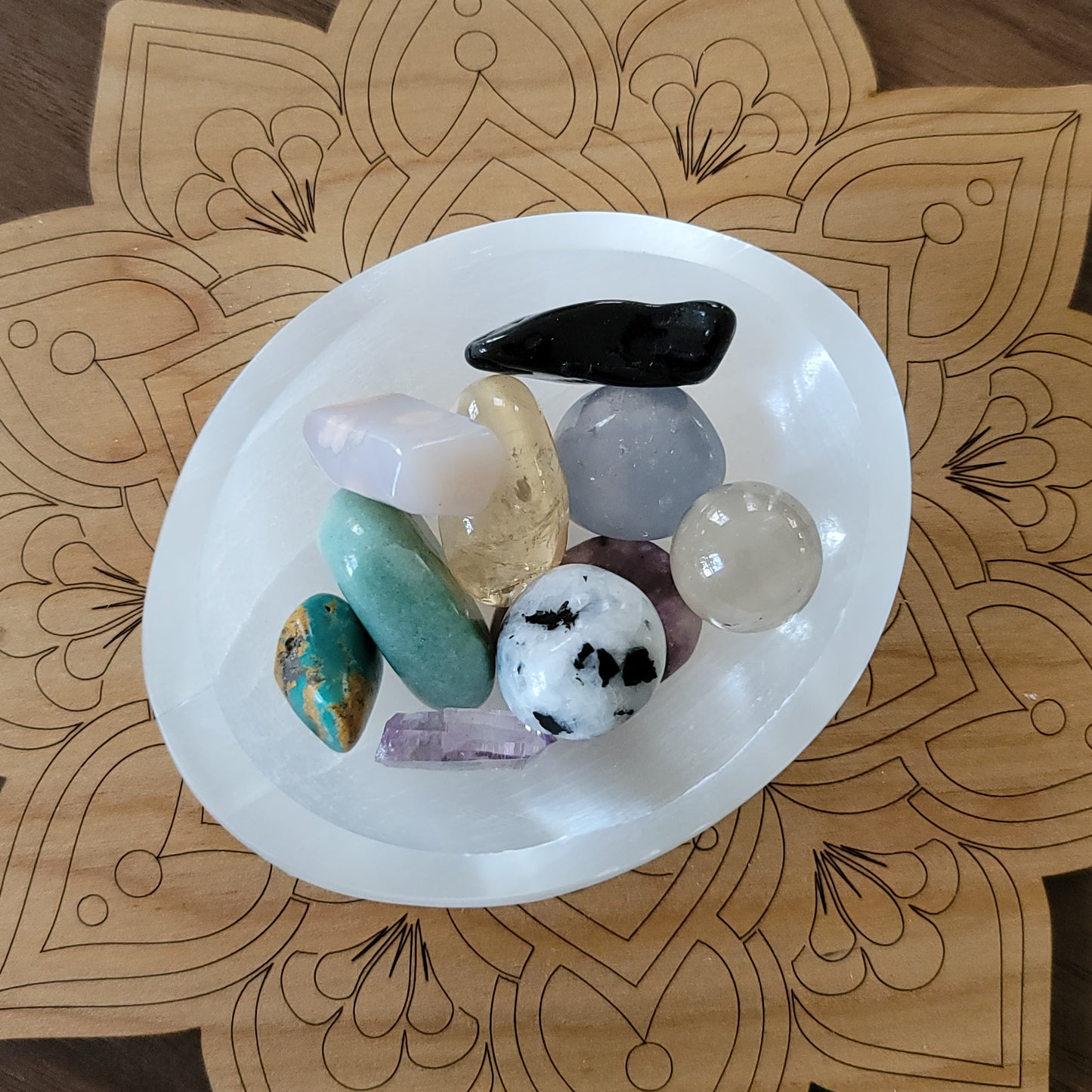 Oval Selenite Bowl