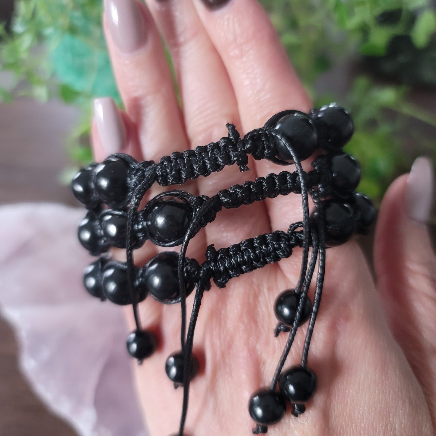 Shungite Adjustable Bracelet - 8mm Beads - Purification, Protection, Grounding