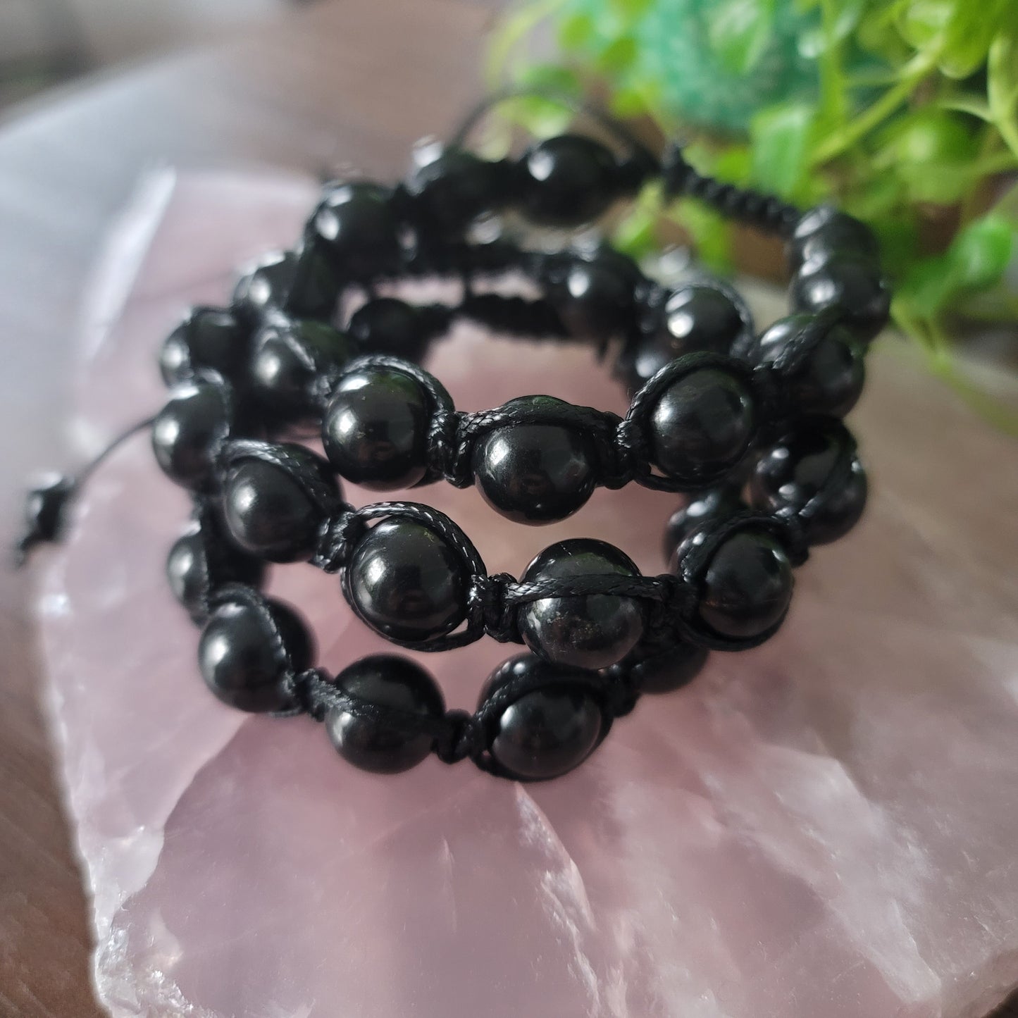 Shungite Adjustable Bracelet - 8mm Beads - Purification, Protection, Grounding