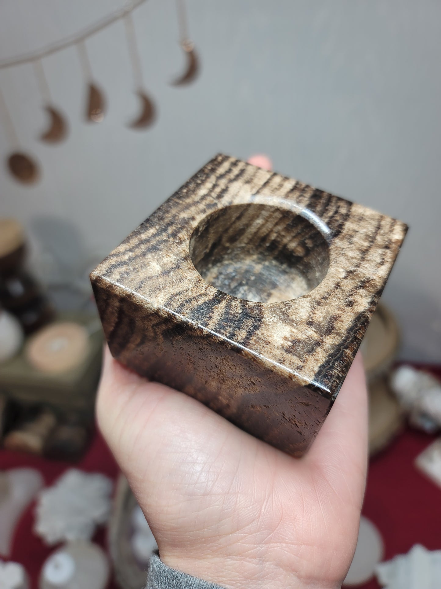 Chocolate Onyx Candle Holder / Sphere Holder | 001