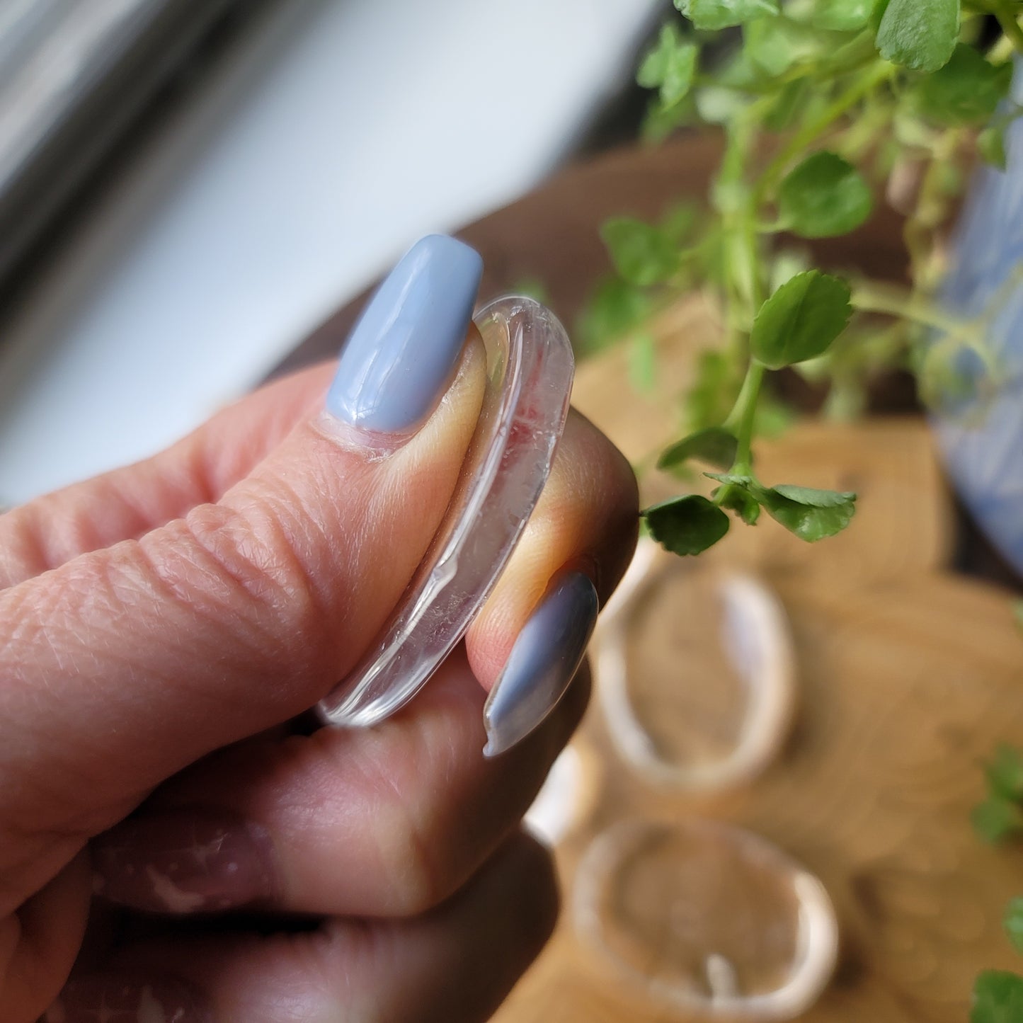 Clear Quartz Worry Stone|| amplify, cleanse, heal