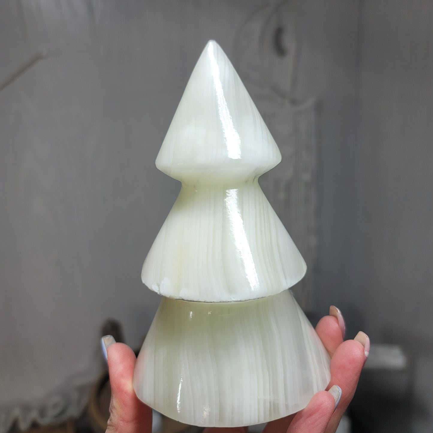 Mexican Onyx Tree Lamp with USB LED Wooden Base | 002