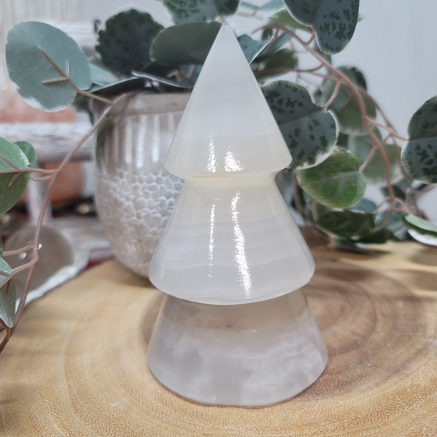 Mexican Onyx Tree Lamp with USB LED Wooden Base | 003