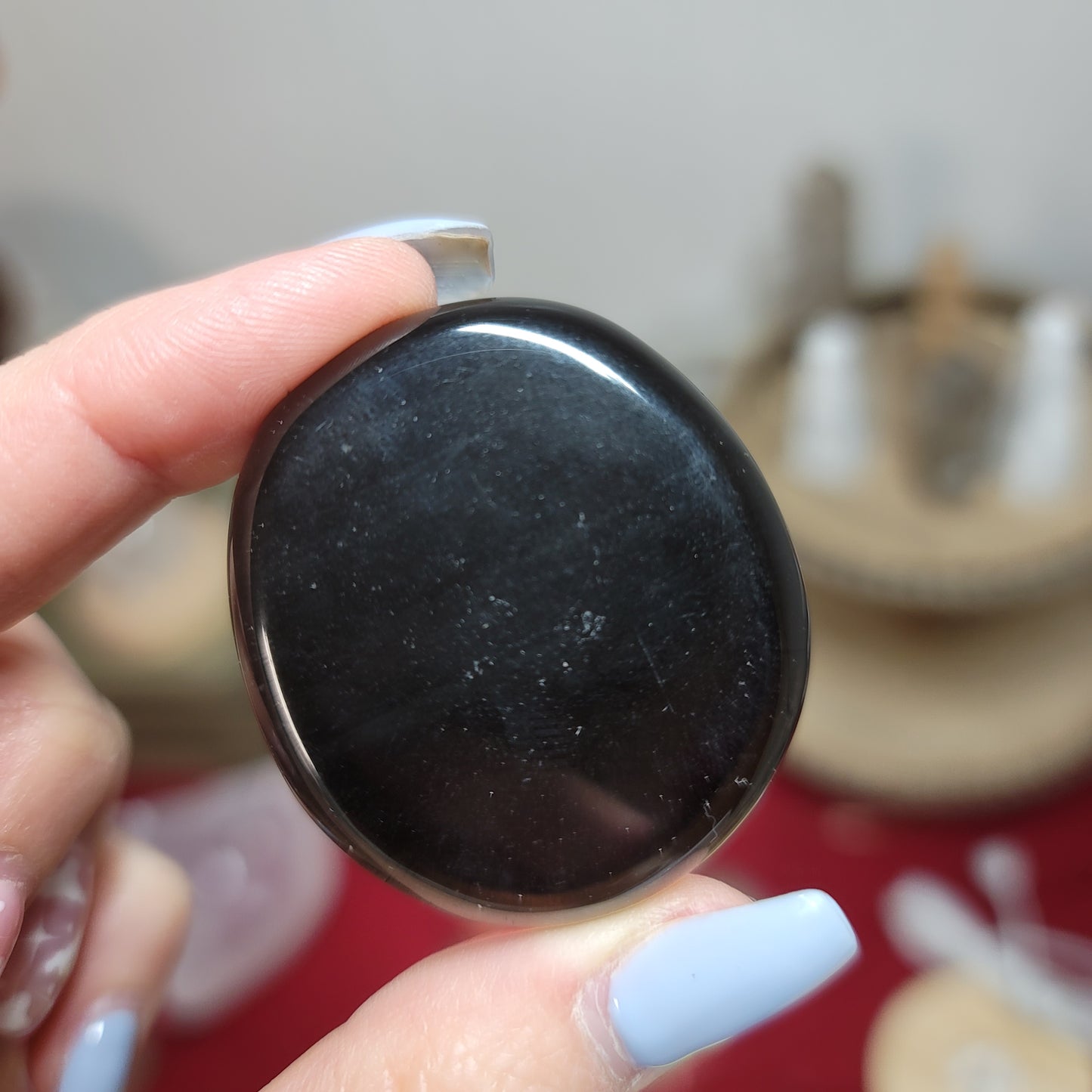 Mexican Obsidian Palmstone – Stone of Protection & Grounding |003