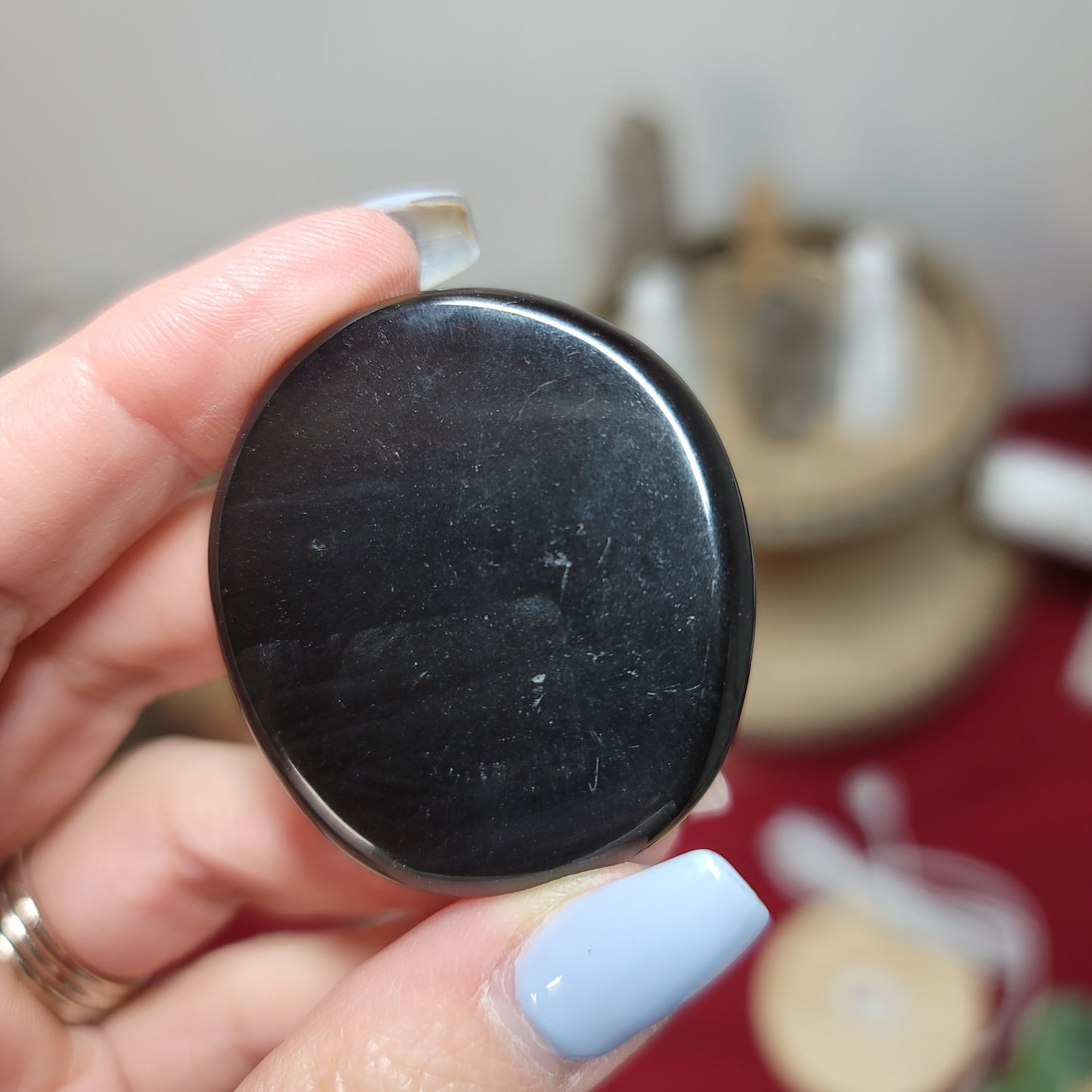 Mexican Obsidian Palmstone – Stone of Protection & Grounding |003