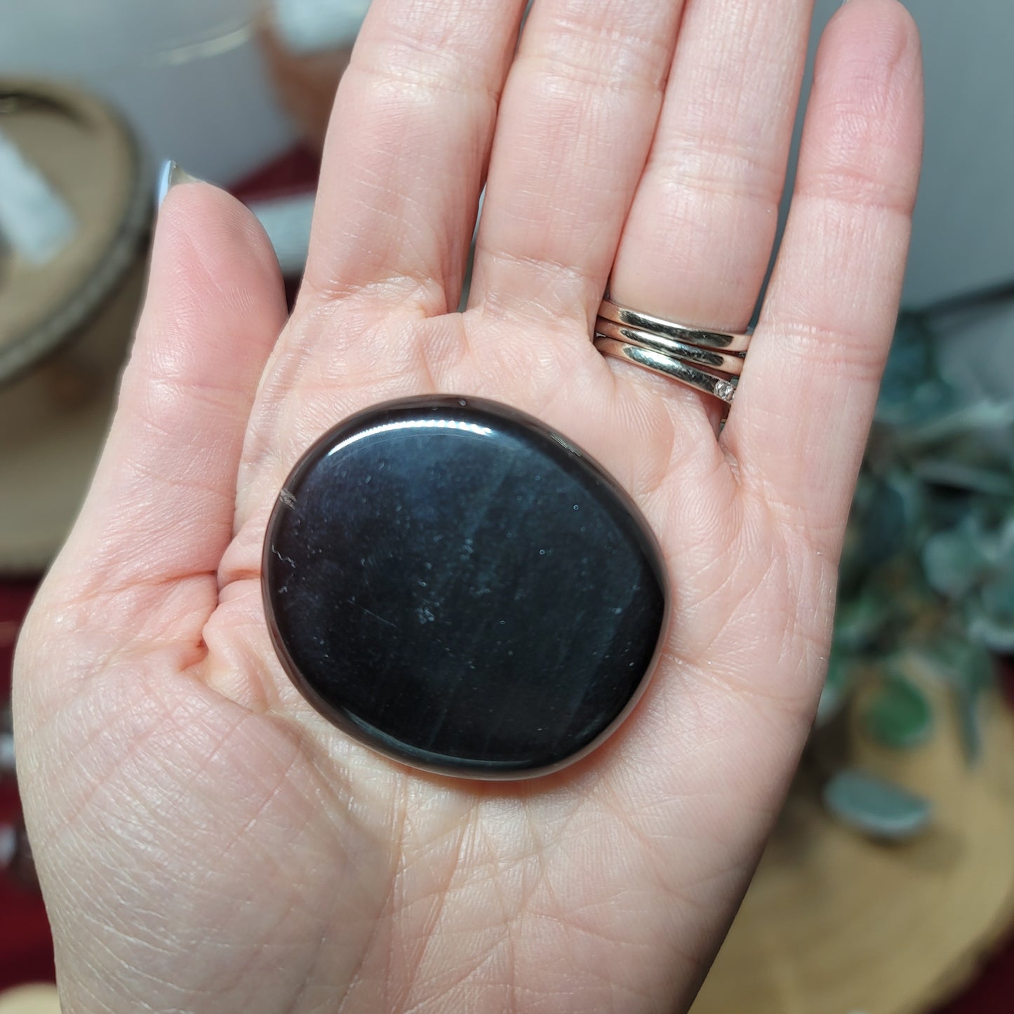 Mexican Obsidian Palmstone – Stone of Protection & Grounding |003