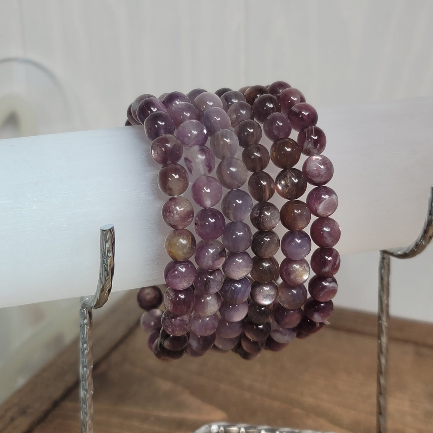 Gem Lepidolite Bracelet – 6mm Beads | Calm • Transition • Emotional Healing