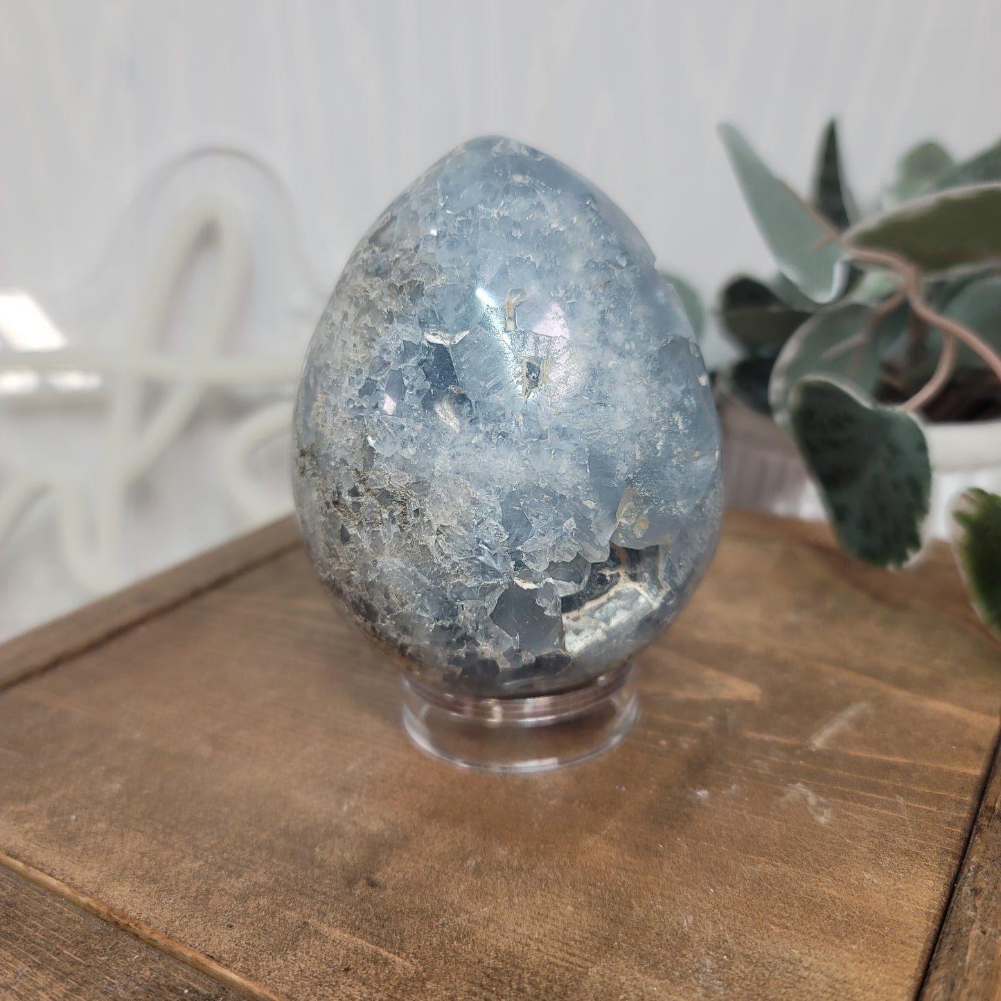Celestite Egg – Madagascar Blue Crystal for Peace & Calm |03