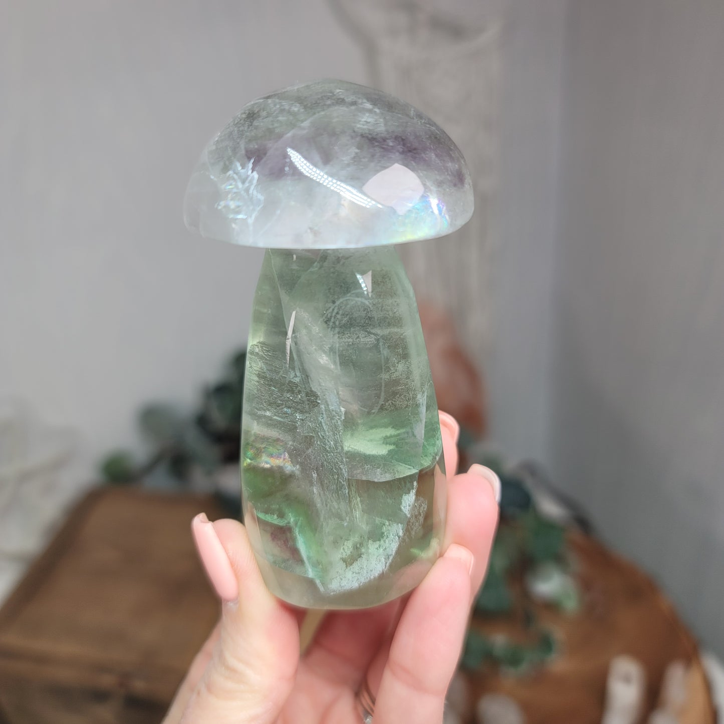 Rainbow Fluorite Mushroom – Balance, Focus & Energy Flow
