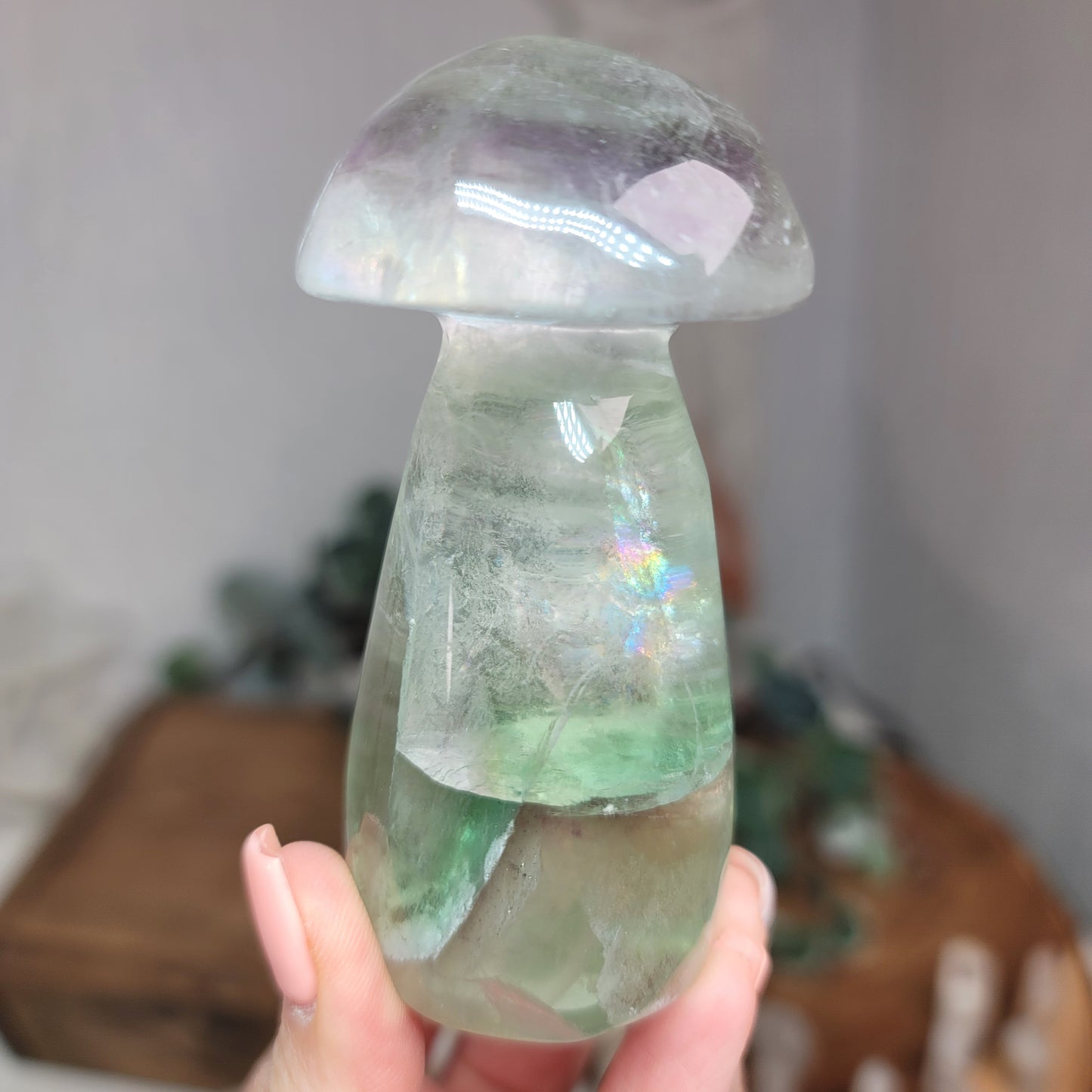 Rainbow Fluorite Mushroom – Balance, Focus & Energy Flow