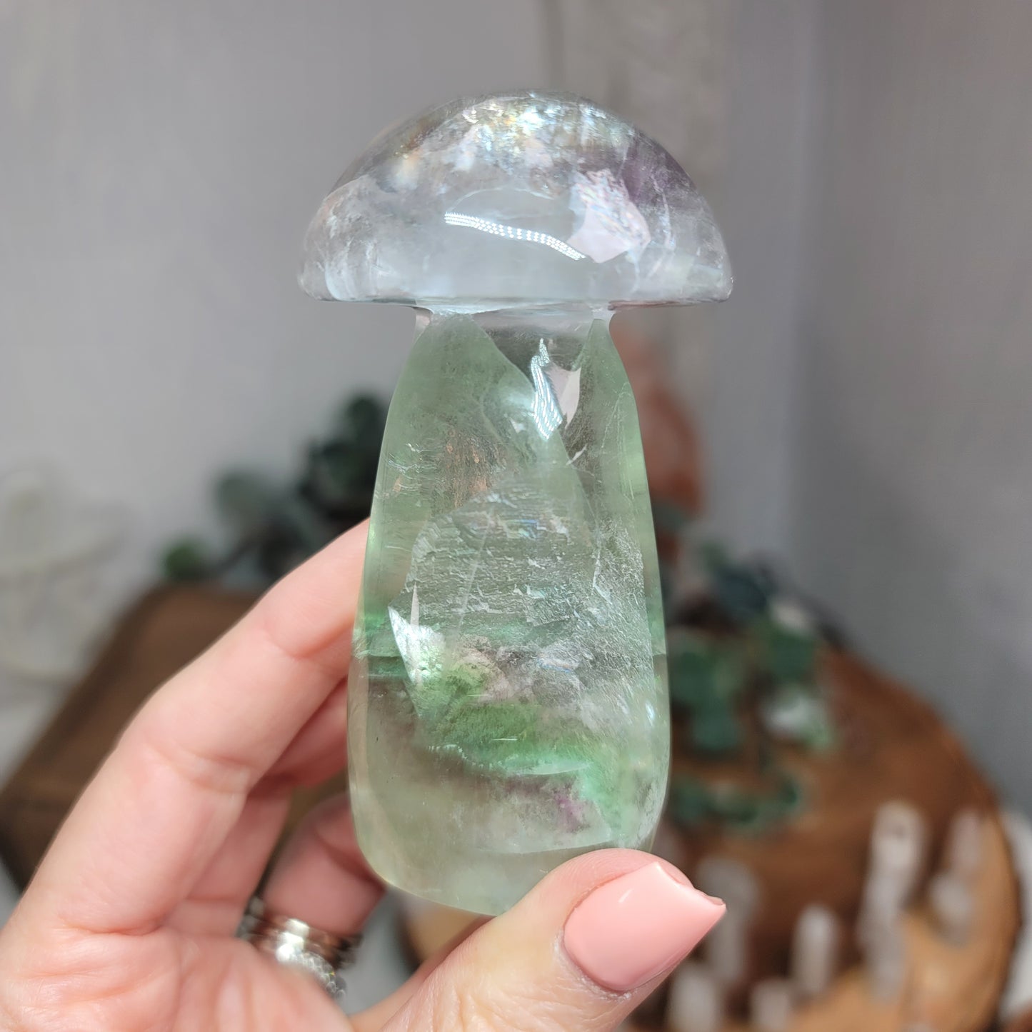 Rainbow Fluorite Mushroom – Balance, Focus & Energy Flow