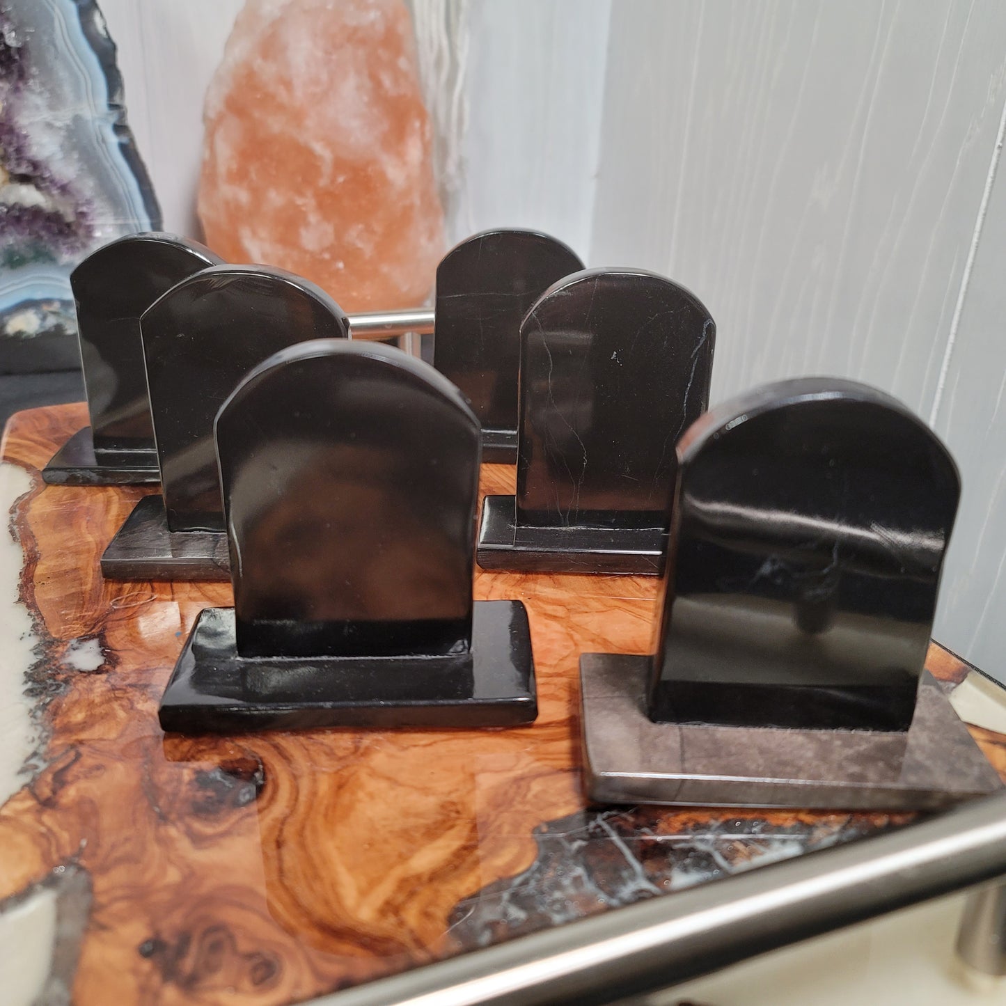 Black Marble Tombstone | Grounding & Protective Stone | Witchy Halloween Home Décor