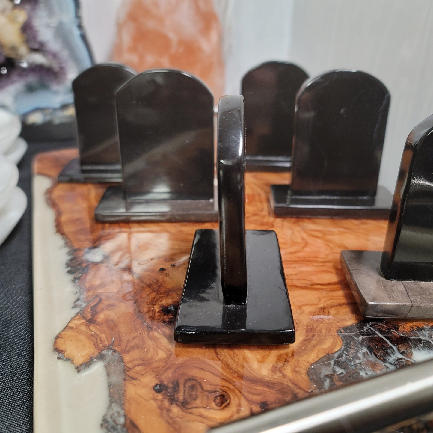 Black Marble Tombstone | Grounding & Protective Stone | Witchy Halloween Home Décor