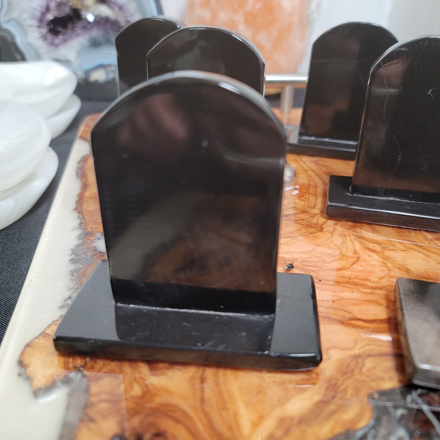 Black Marble Tombstone | Grounding & Protective Stone | Witchy Halloween Home Décor