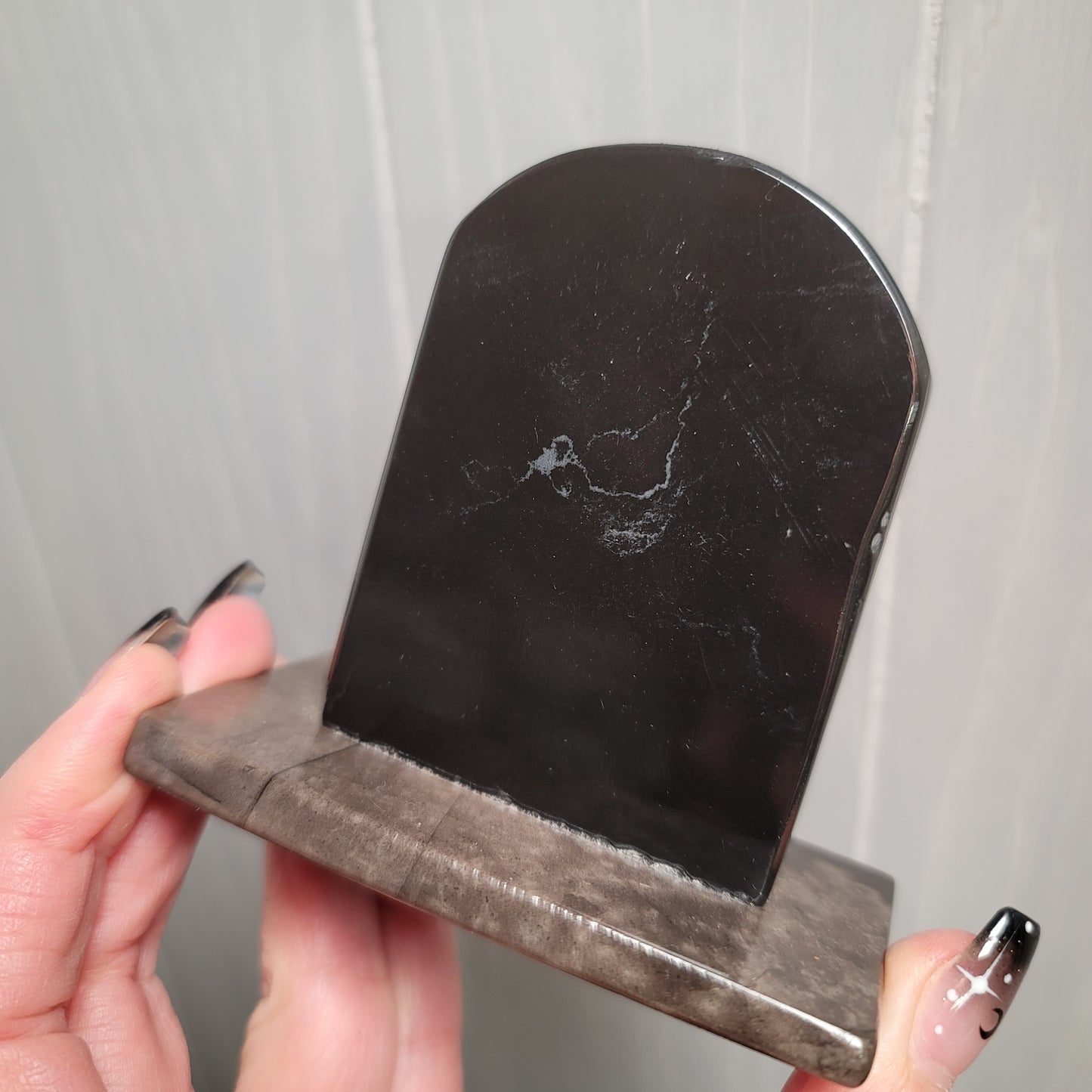 Black Marble Tombstone | Grounding & Protective Stone | Witchy Halloween Home Décor