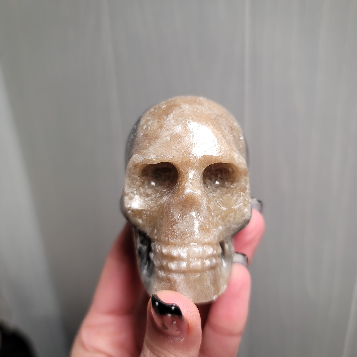 Mexican Banded Calcite Skull | Healing Stone for Wisdom & Grounding | Hand-Carved Crystal Skull