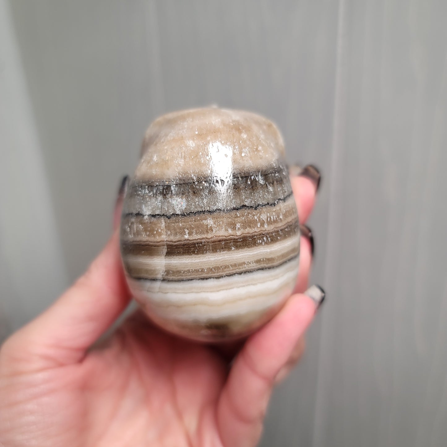 Mexican Banded Calcite Skull | Healing Stone for Wisdom & Grounding | Hand-Carved Crystal Skull