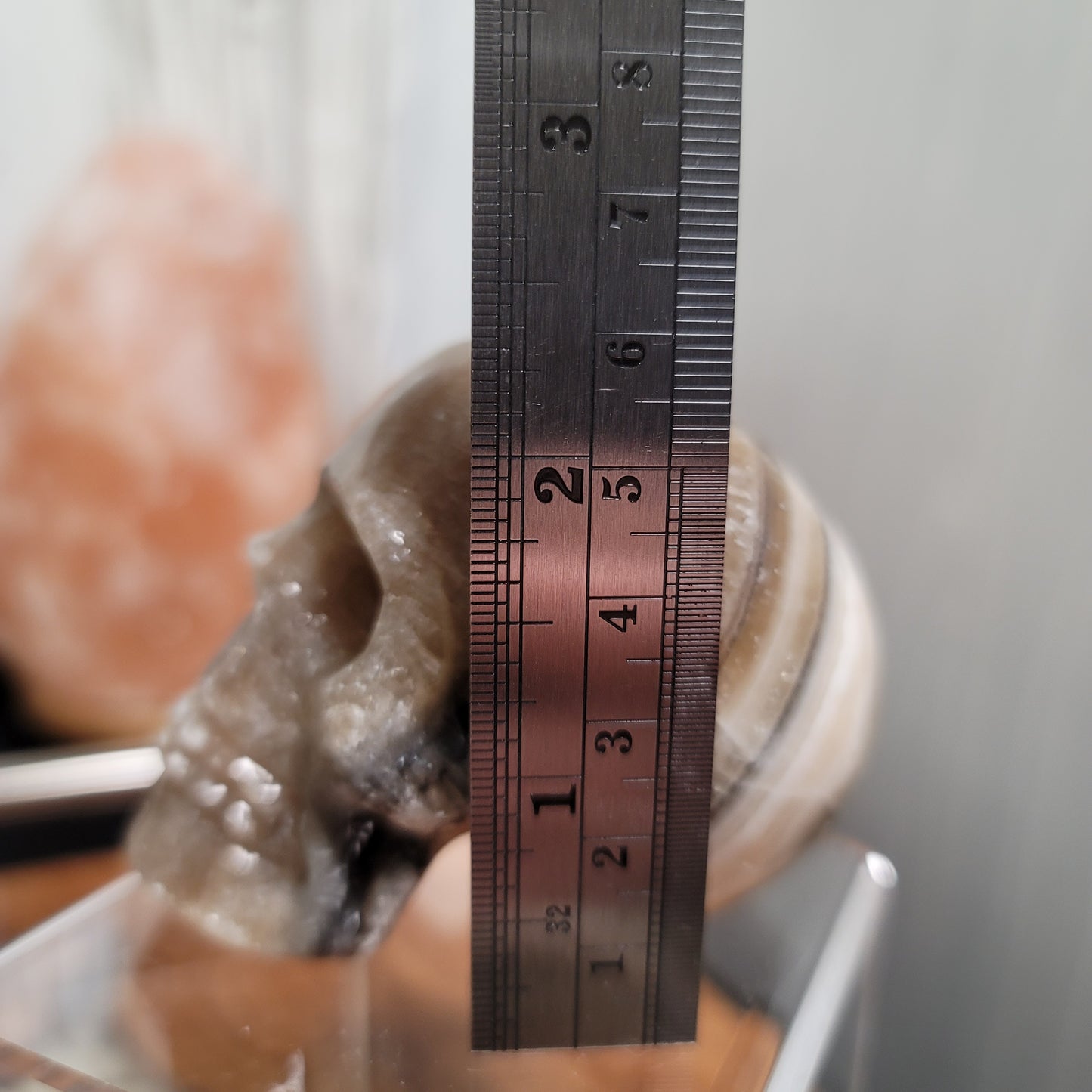 Mexican Banded Calcite Skull | Healing Stone for Wisdom & Grounding | Hand-Carved Crystal Skull
