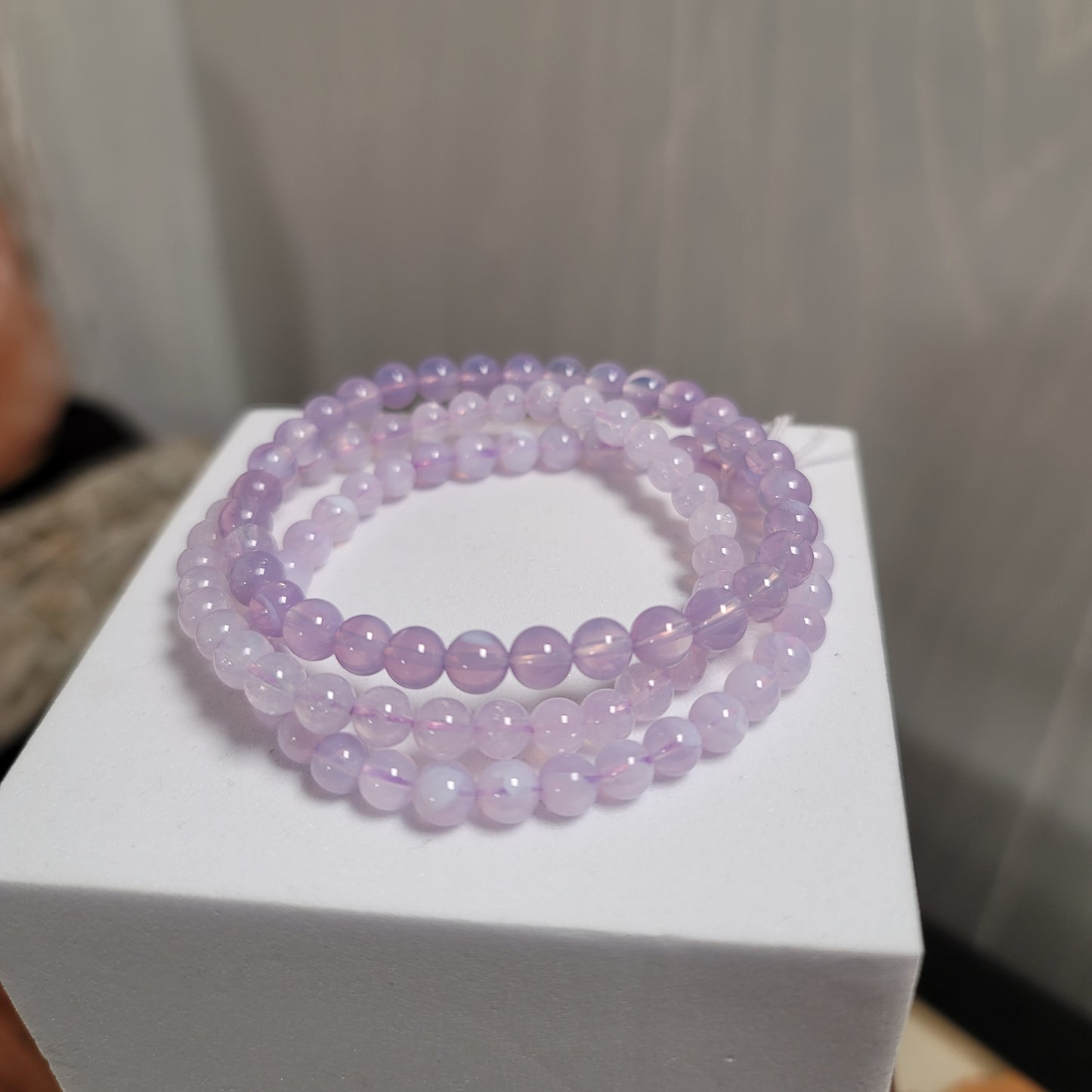 Lavender Moon Quartz Bracelet – 6mm Beads | Tranquility • Intuition • Emotional Clarity