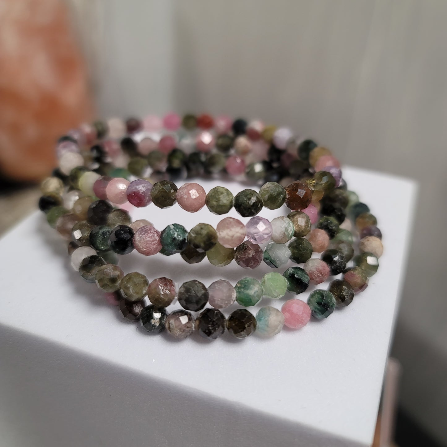 Mixed Tourmaline Faceted Bracelet – 4mm Beads | Protection • Balance • Grounding