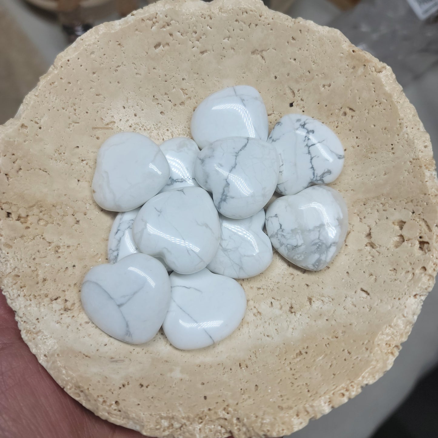 White Howlite Mini Heart | Calming, Patience, Stress Relief