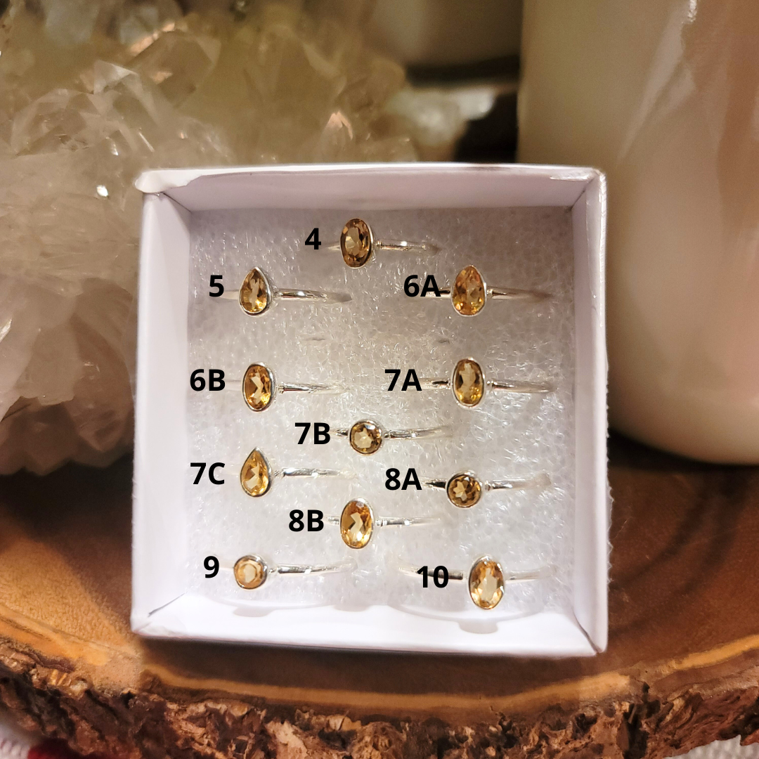 Citrine Stacker Ring || .925 Sterling Silver - sizes 4-10