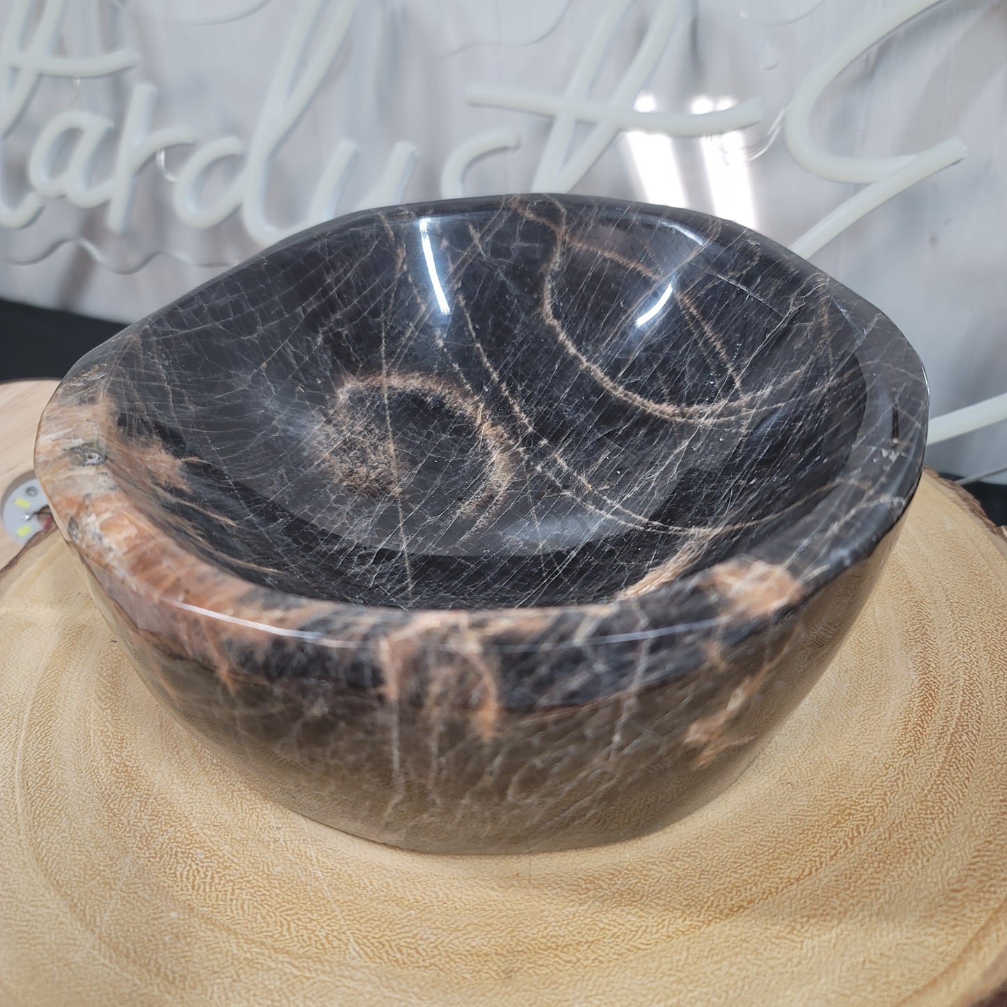 Black Moonstone Bowl - Madagascar