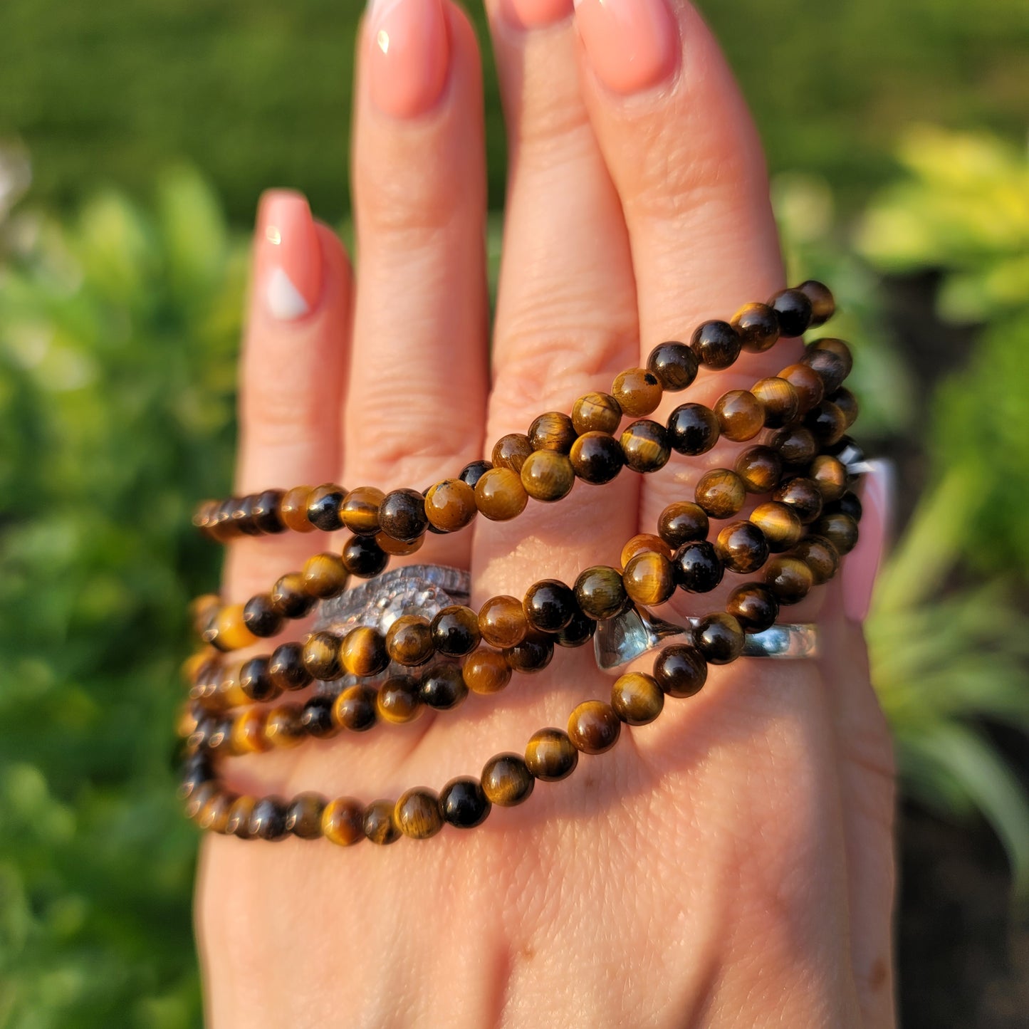 Tiger's Eye Bracelet - 4mm Beads - Confidence, Courage, Energy
