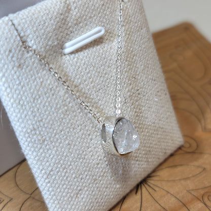 Herkimer Diamond Quartz Pendant | .925 Sterling Silver Chain