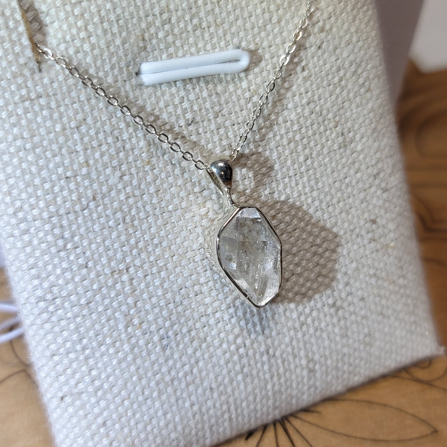 Herkimer Diamond Quartz Pendant 001 | .925 Sterling Silver Chain