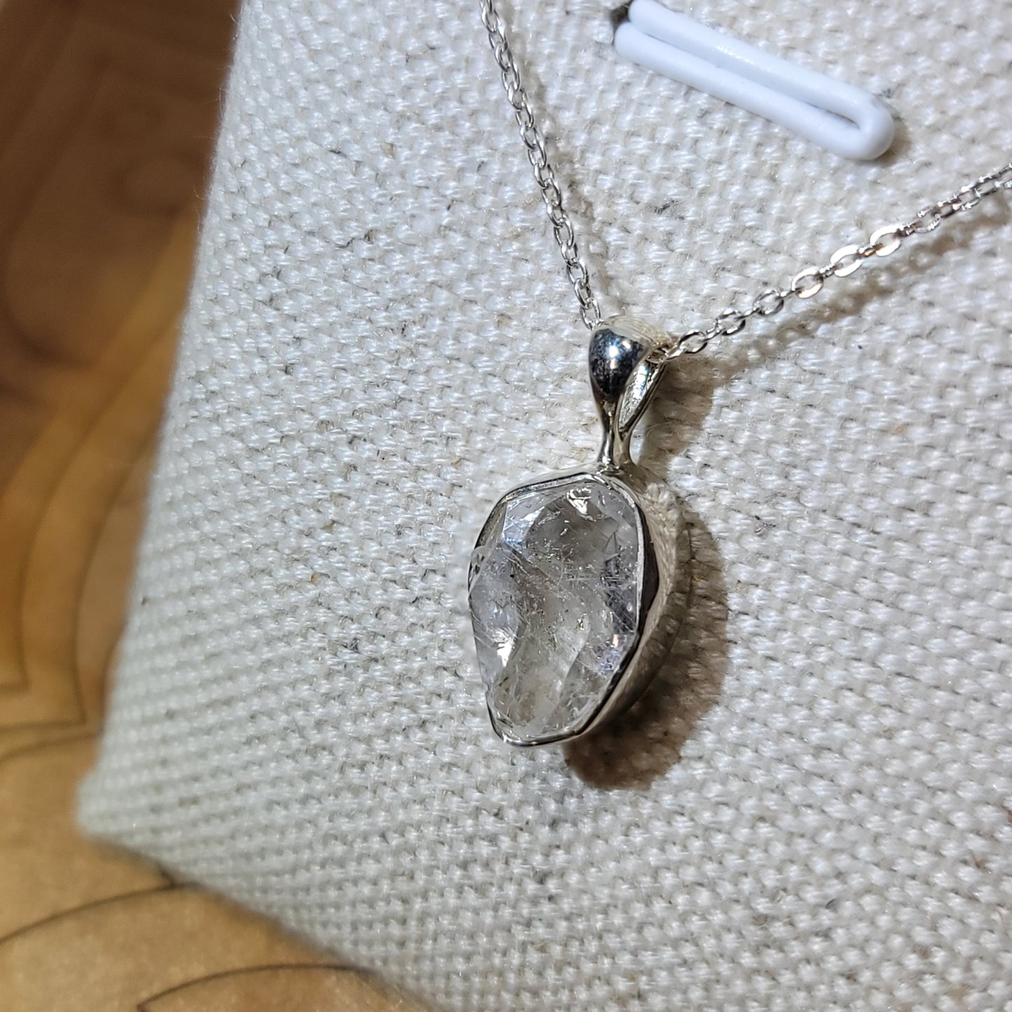 Herkimer Diamond Quartz Pendant 001 | .925 Sterling Silver Chain