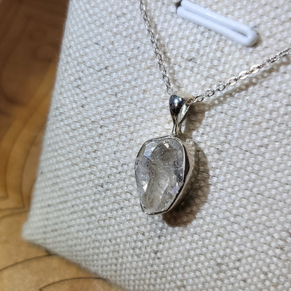 Herkimer Diamond Quartz Pendant 001 | .925 Sterling Silver Chain