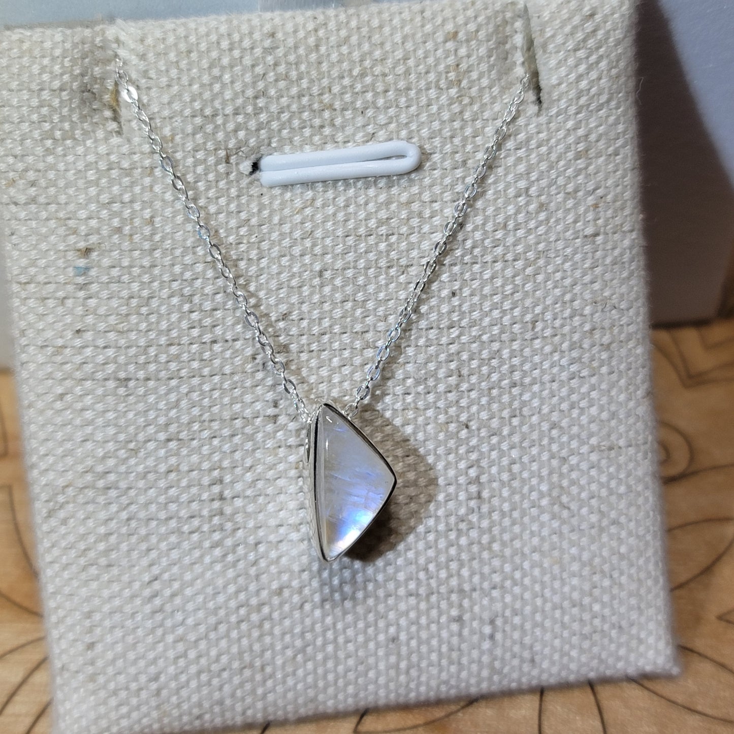 Moonstone Polished Pendant 001 | .925 Sterling Silver Chain