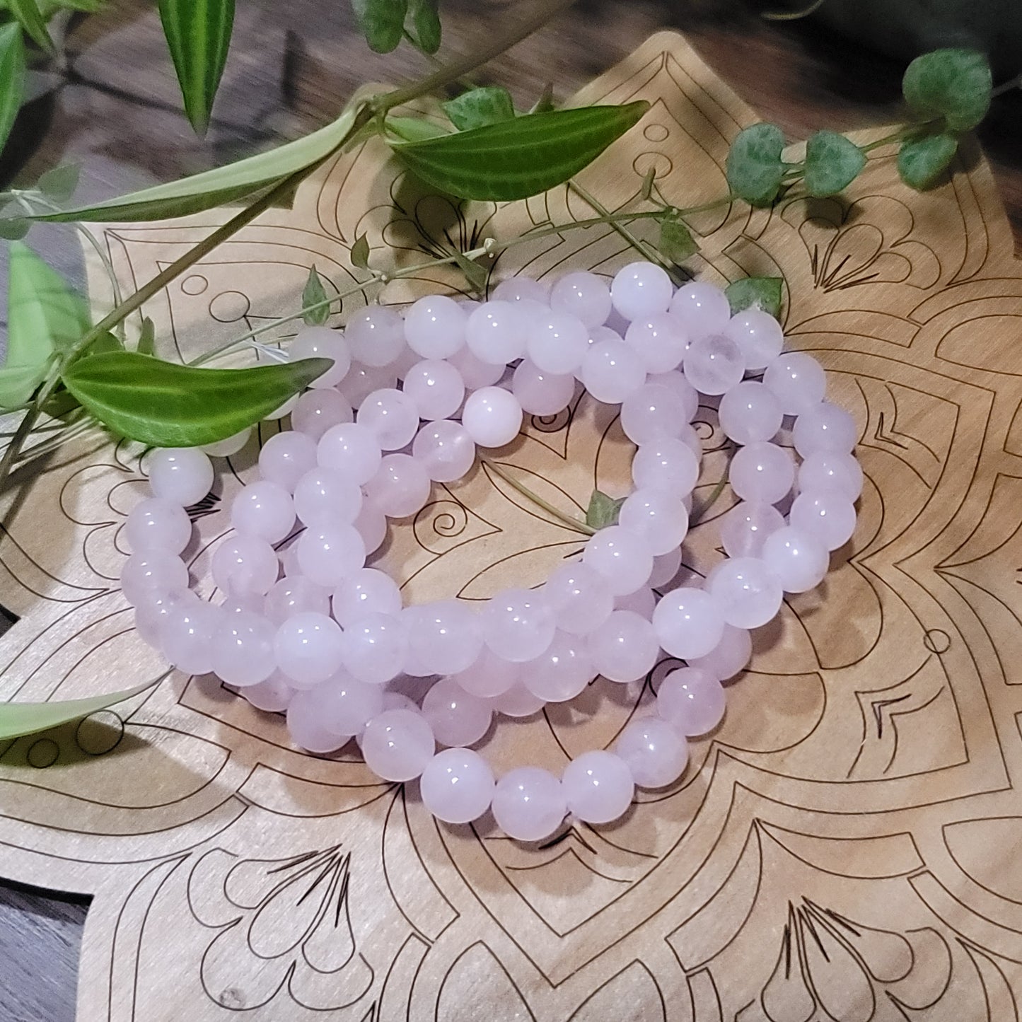 Rose Quartz Bracelet - 8mm Beads - Unconditional Love, Soothing, Inner Healing