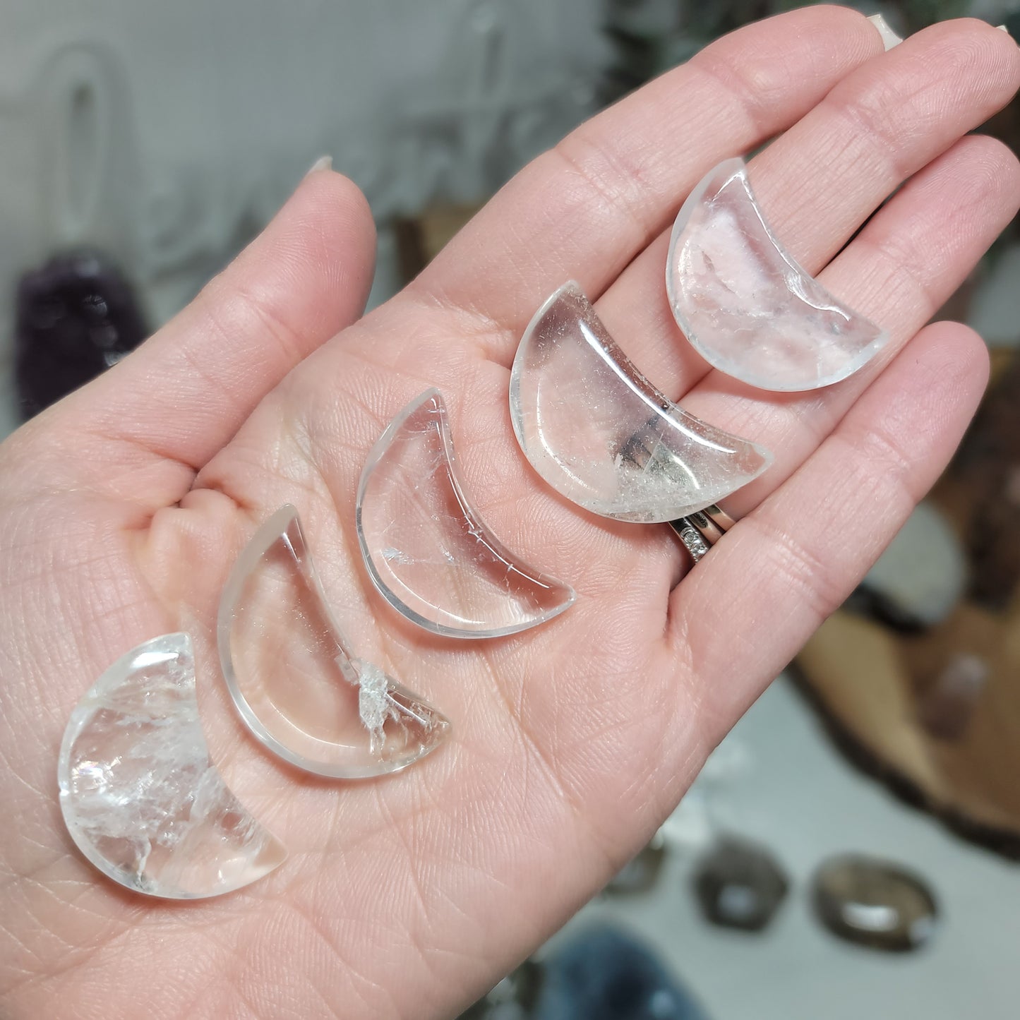 Mini Clear Quartz Moon