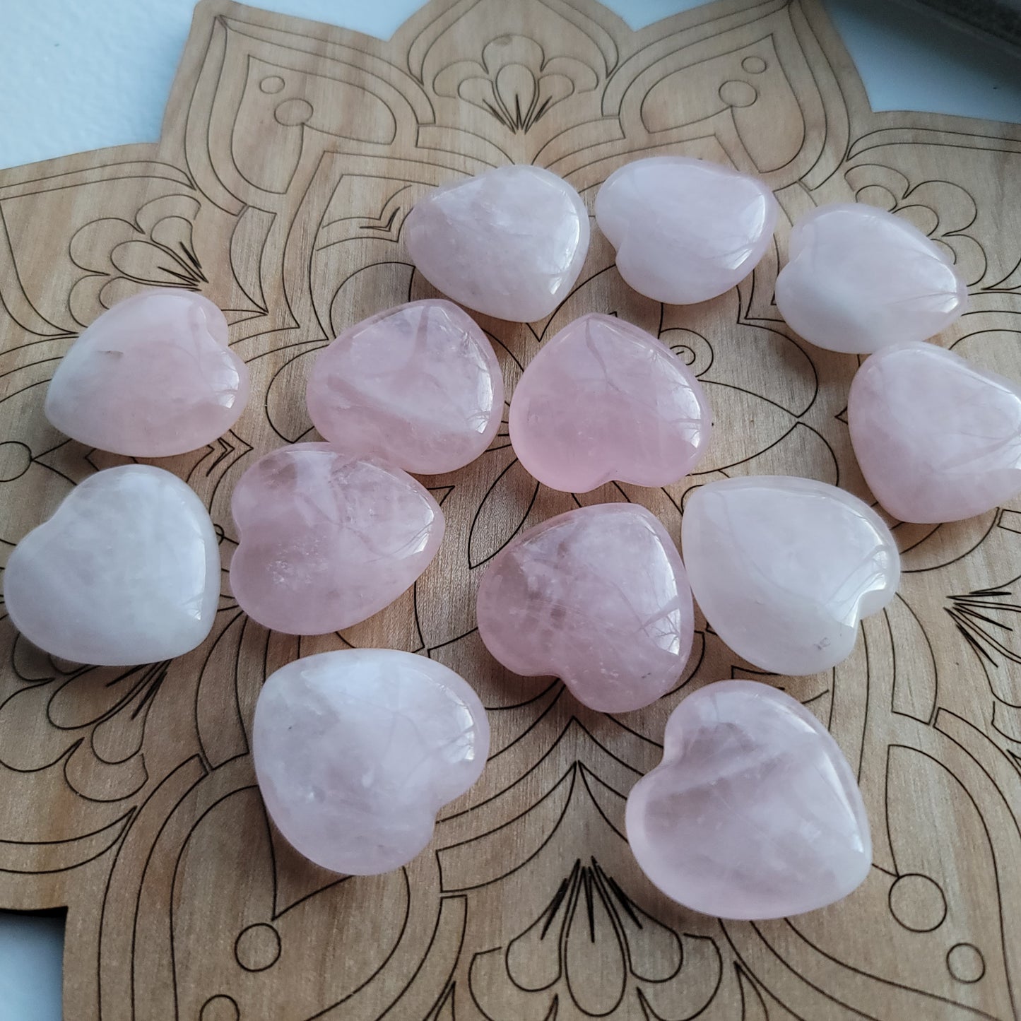Rose Quartz Mini Heart || unconditional love, soothing, inner healing