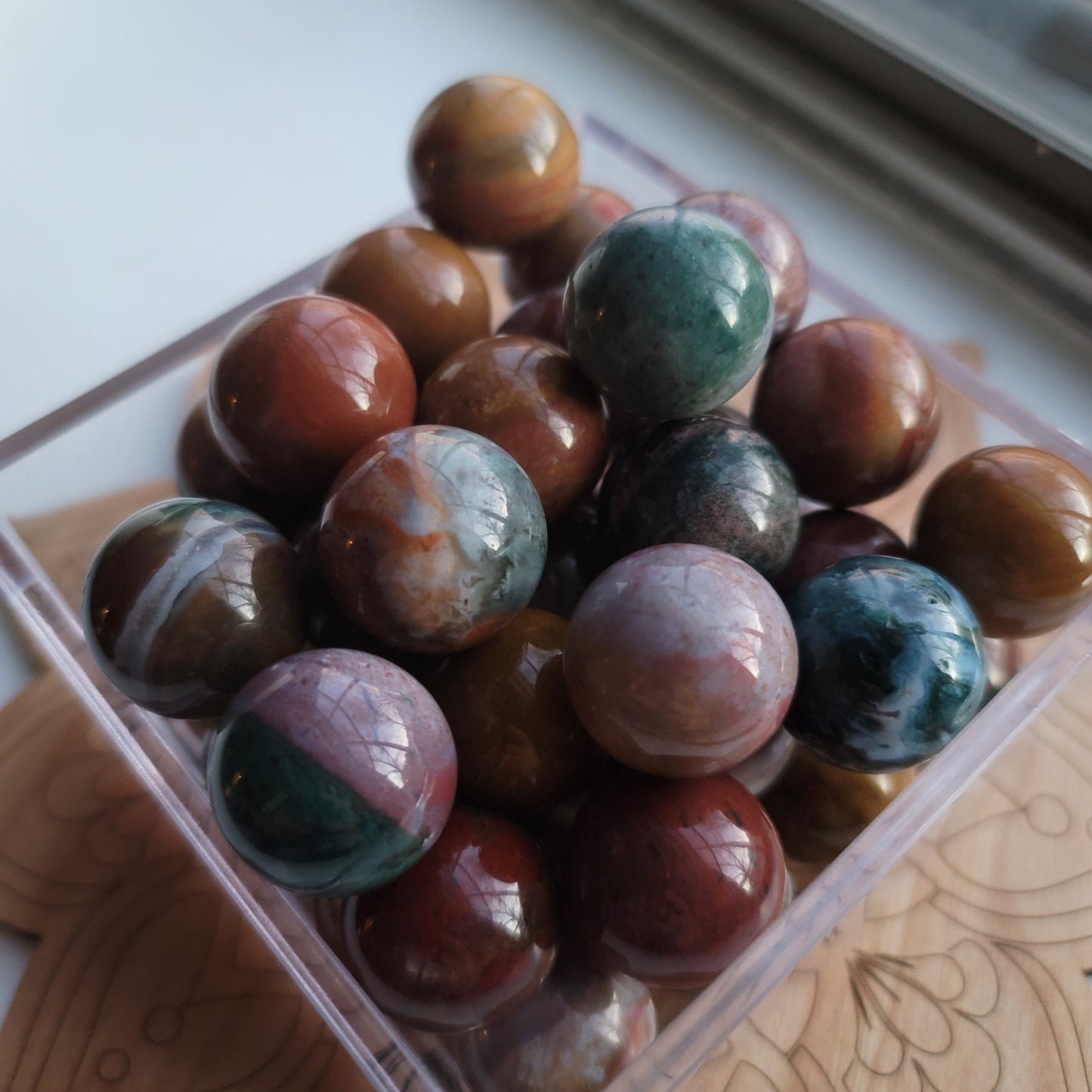 Ocean (Orbicular) Jasper Mini Sphere || tranquility, well-being, joy